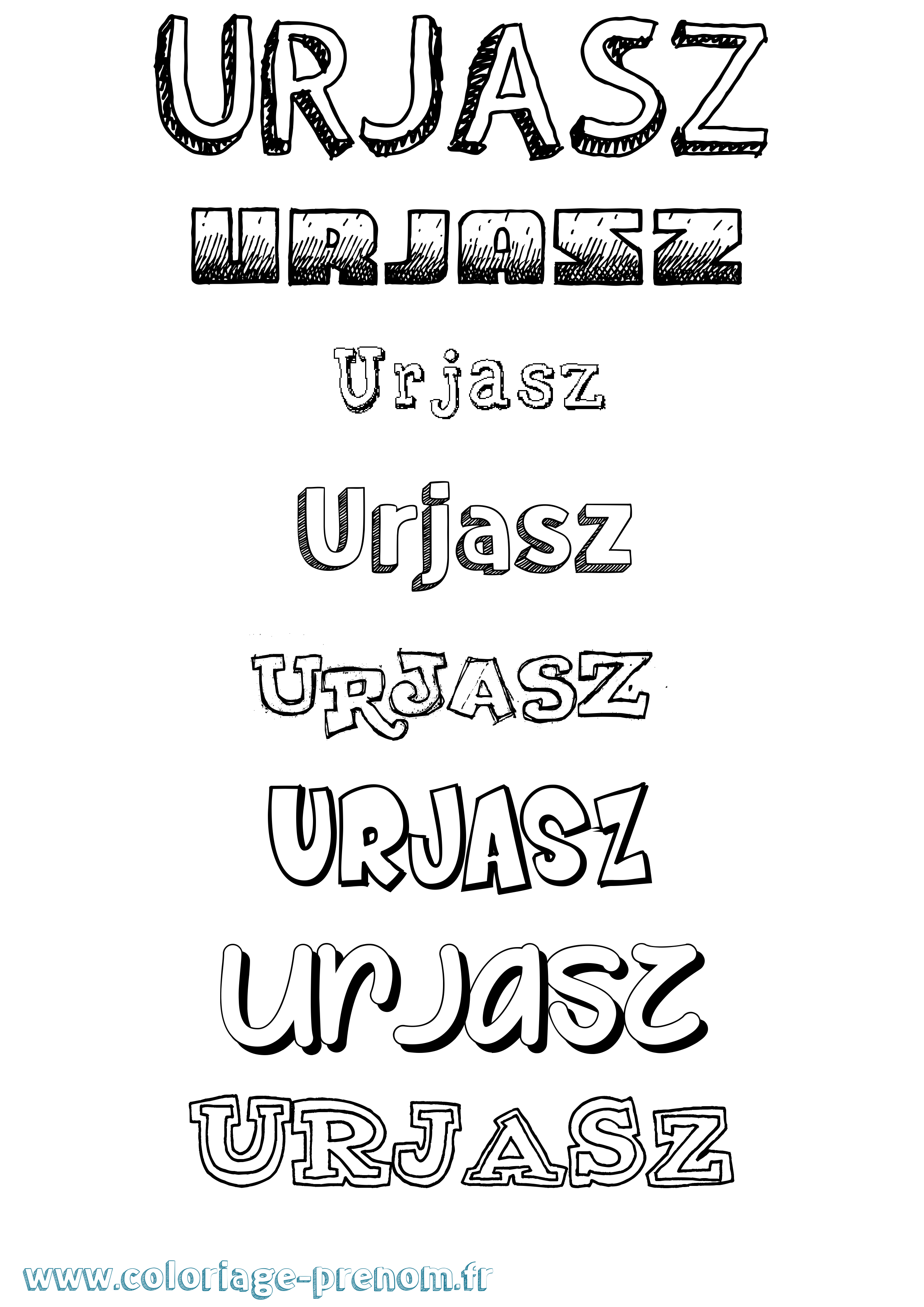 Coloriage Urjasz Dessiné Coloriage prénom Urjasz Dessiné