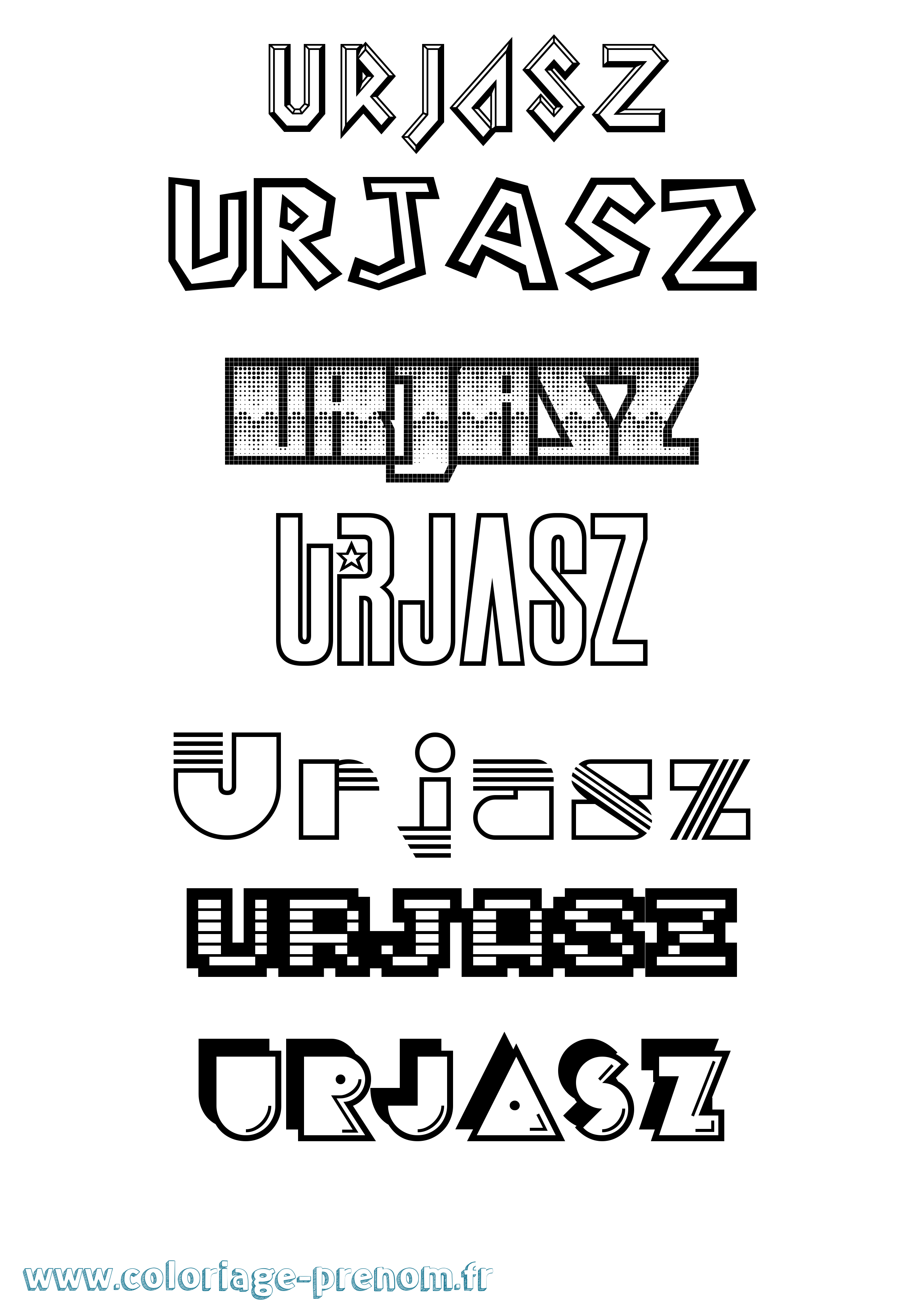 Coloriage Urjasz Jeux Vidéos Coloriage prénom Urjasz Jeux Vidéos