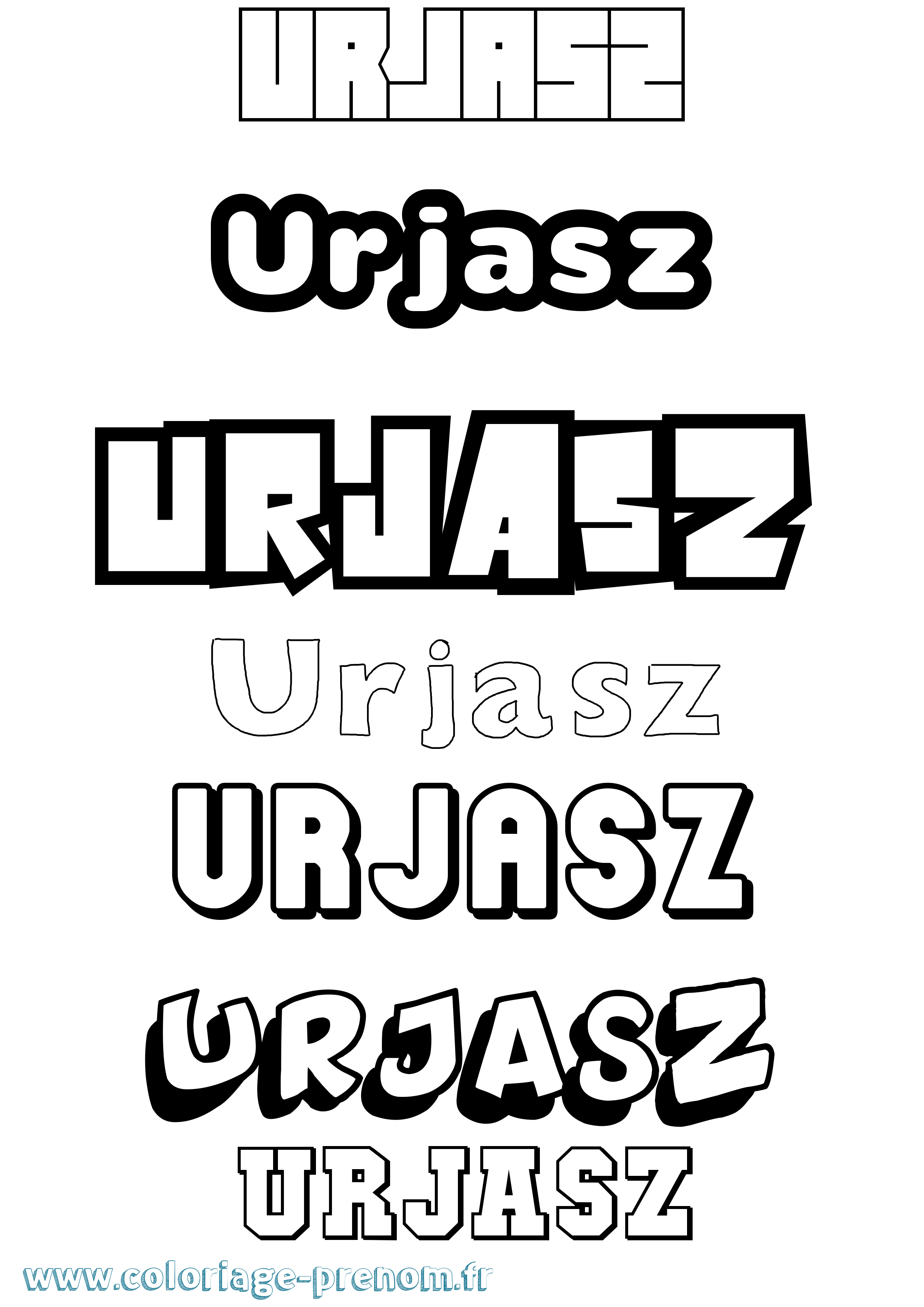 Coloriage Urjasz Simple Coloriage prénom Urjasz Simple
