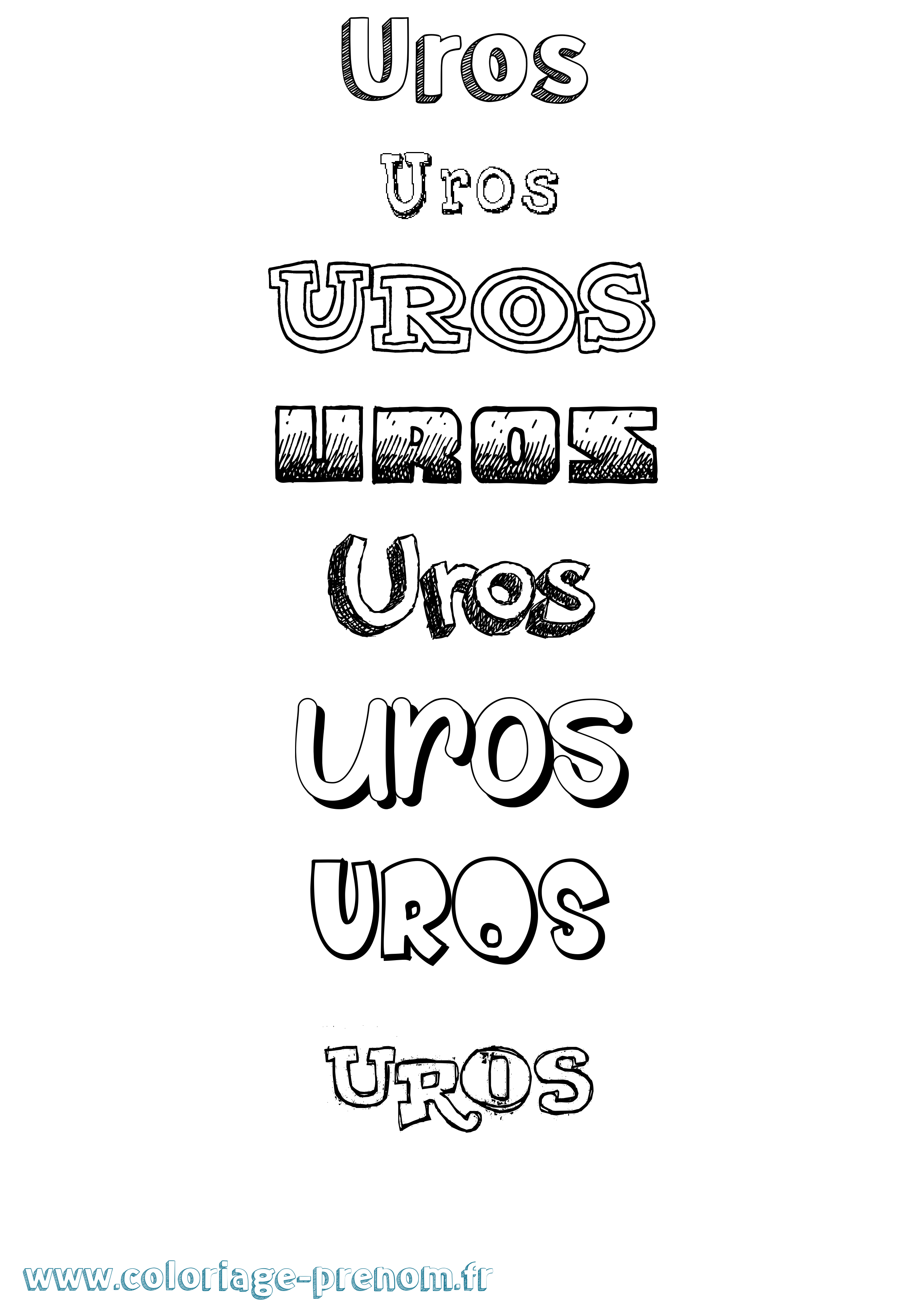 Coloriage Uros Dessiné Coloriage prénom Uros Dessiné