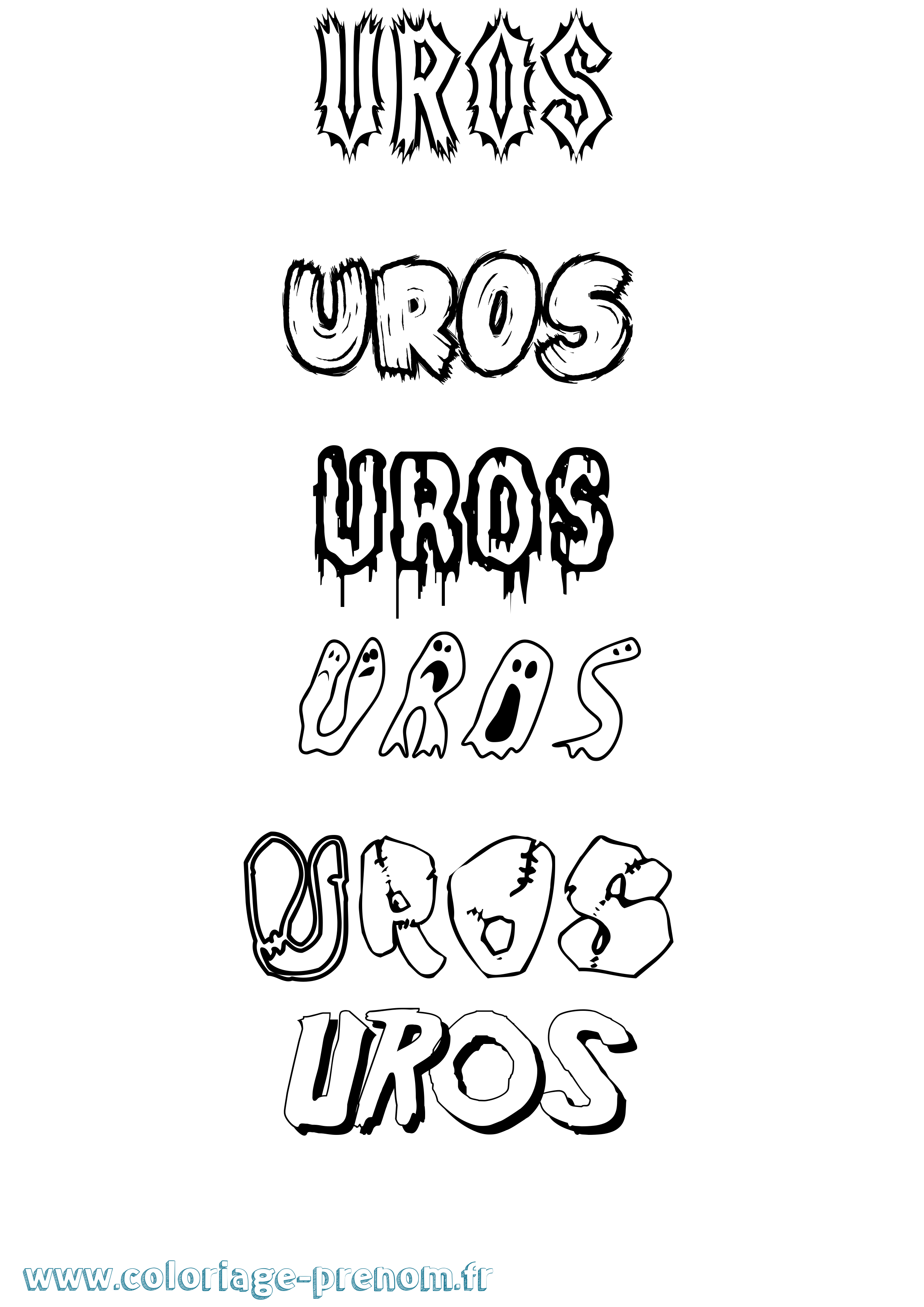 Coloriage Uros Frisson Coloriage prénom Uros Frisson