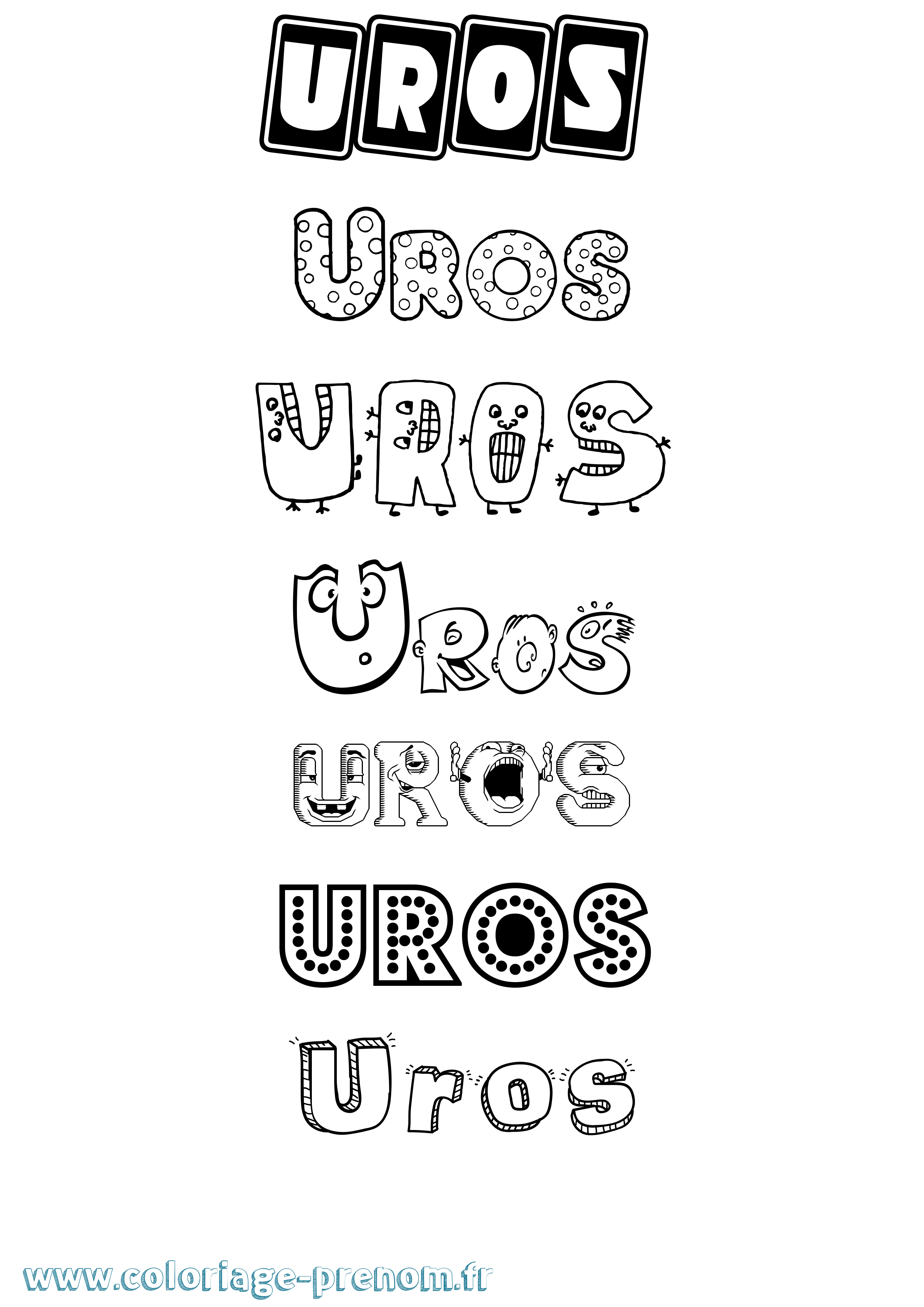 Coloriage Uros Fun Coloriage prénom Uros Fun