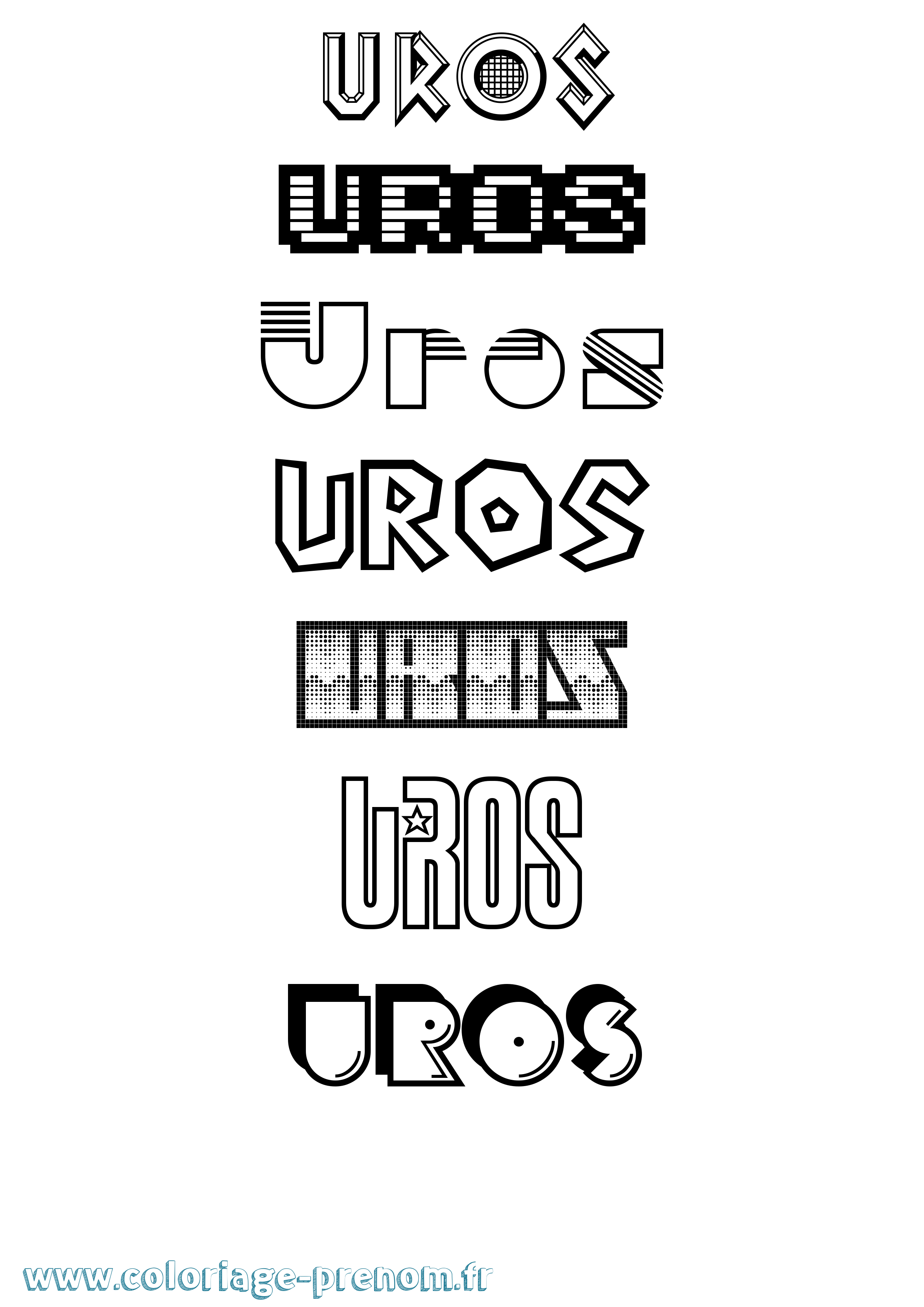 Coloriage Uros Jeux Vidéos Coloriage prénom Uros Jeux Vidéos
