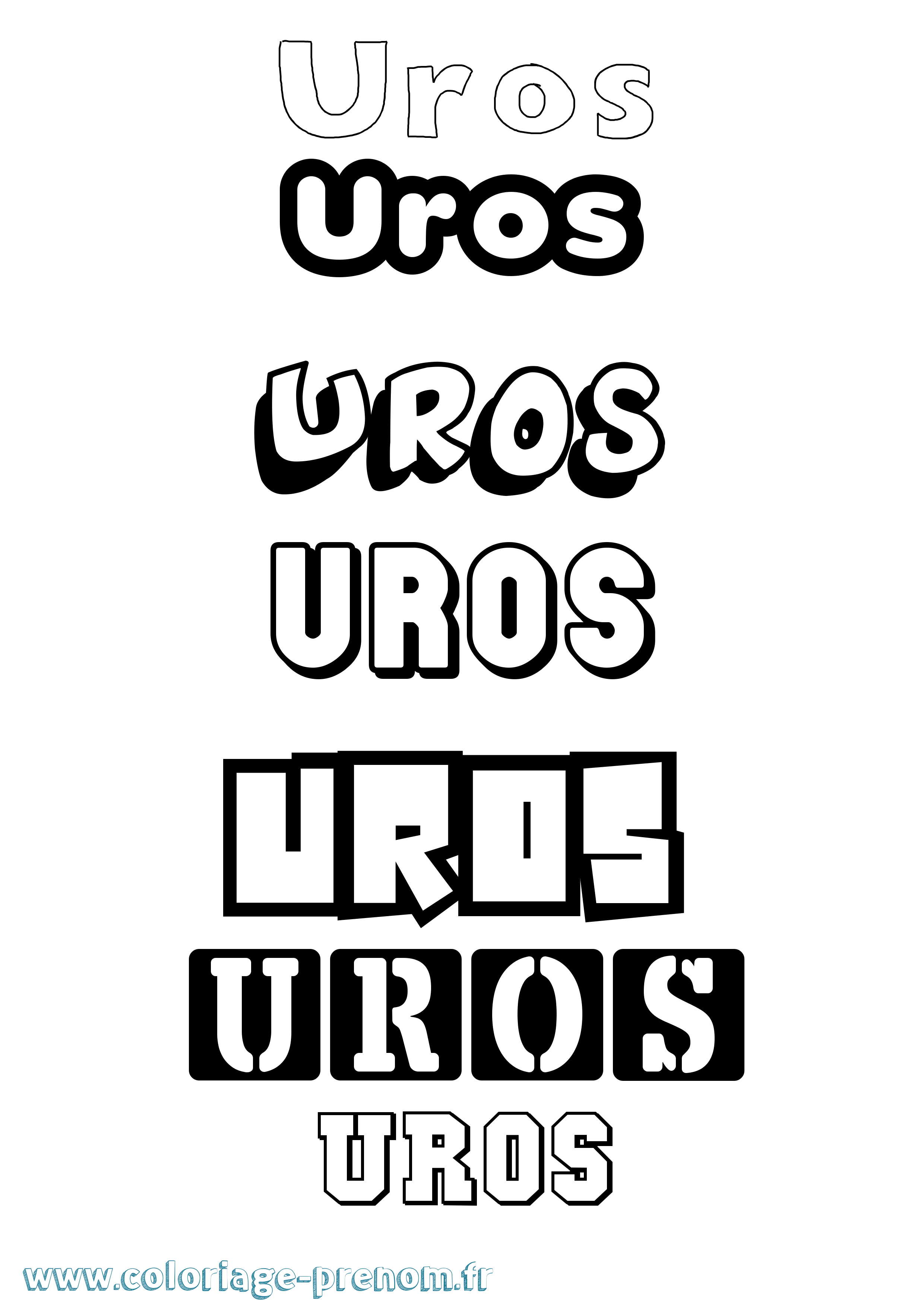 Coloriage prénom Uros Simple