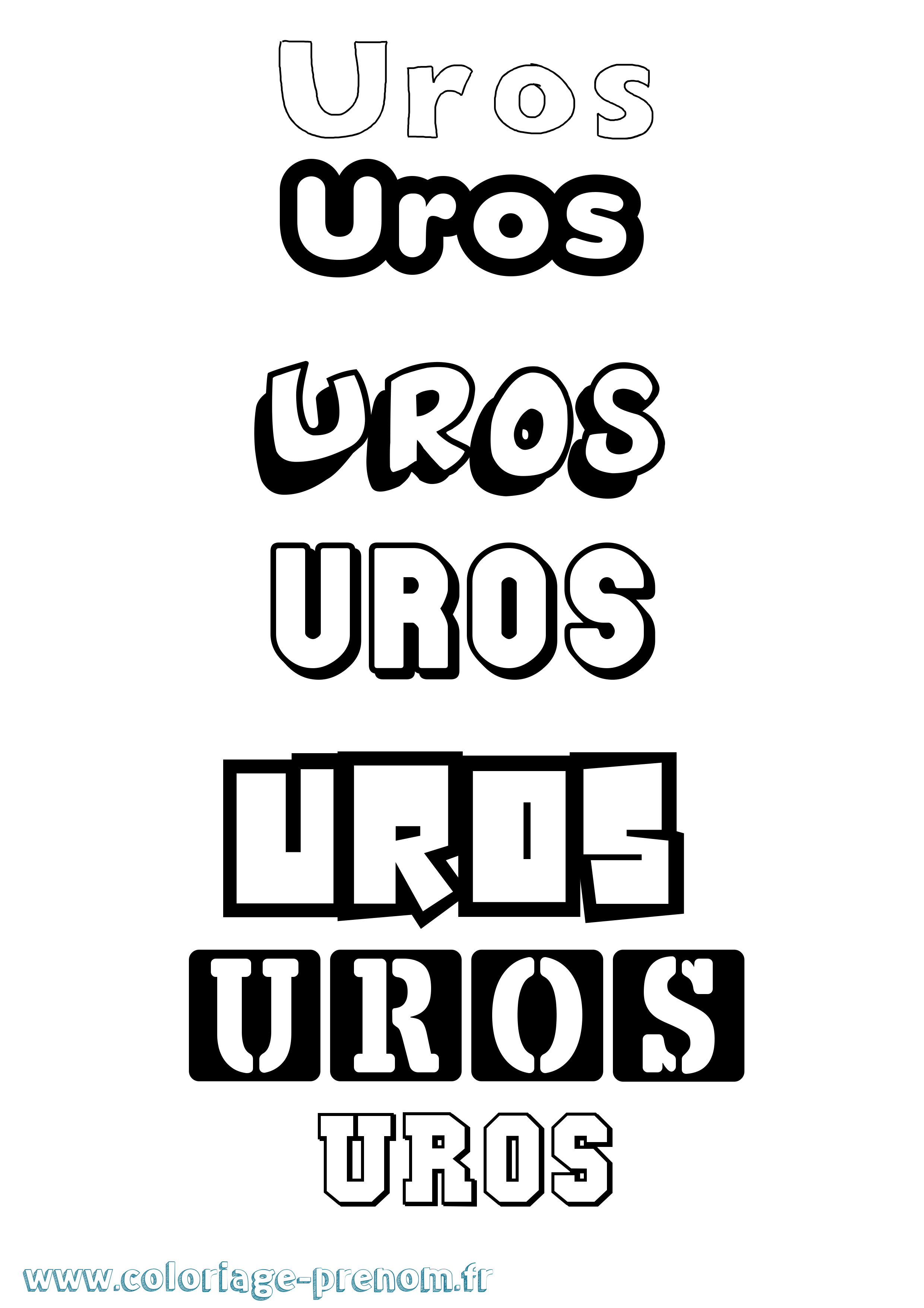 Coloriage Uros Simple Coloriage prénom Uros Simple