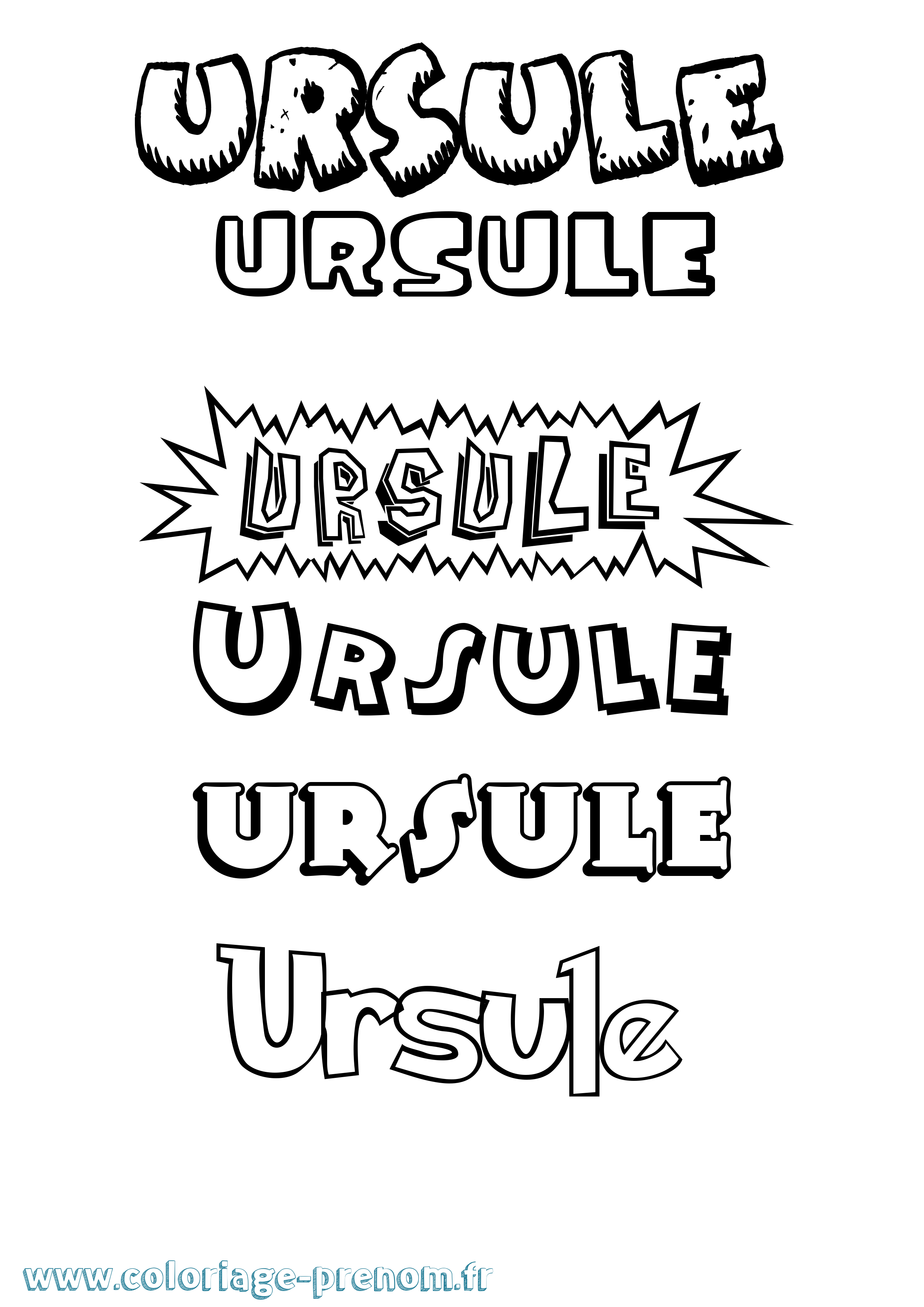 Coloriage Ursule Dessin Animé Coloriage prénom Ursule Dessin Animé