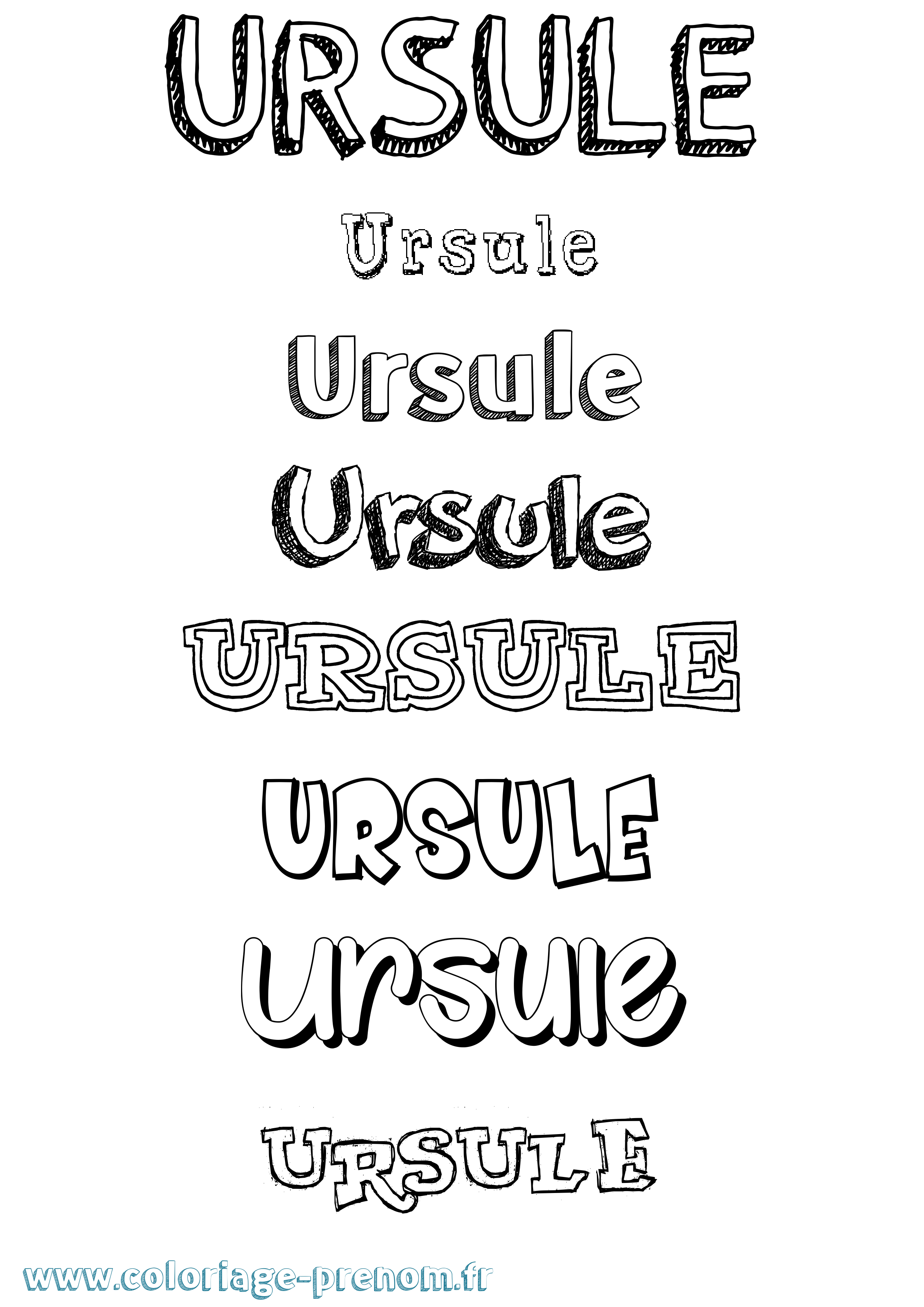 Coloriage Ursule Dessiné Coloriage prénom Ursule Dessiné