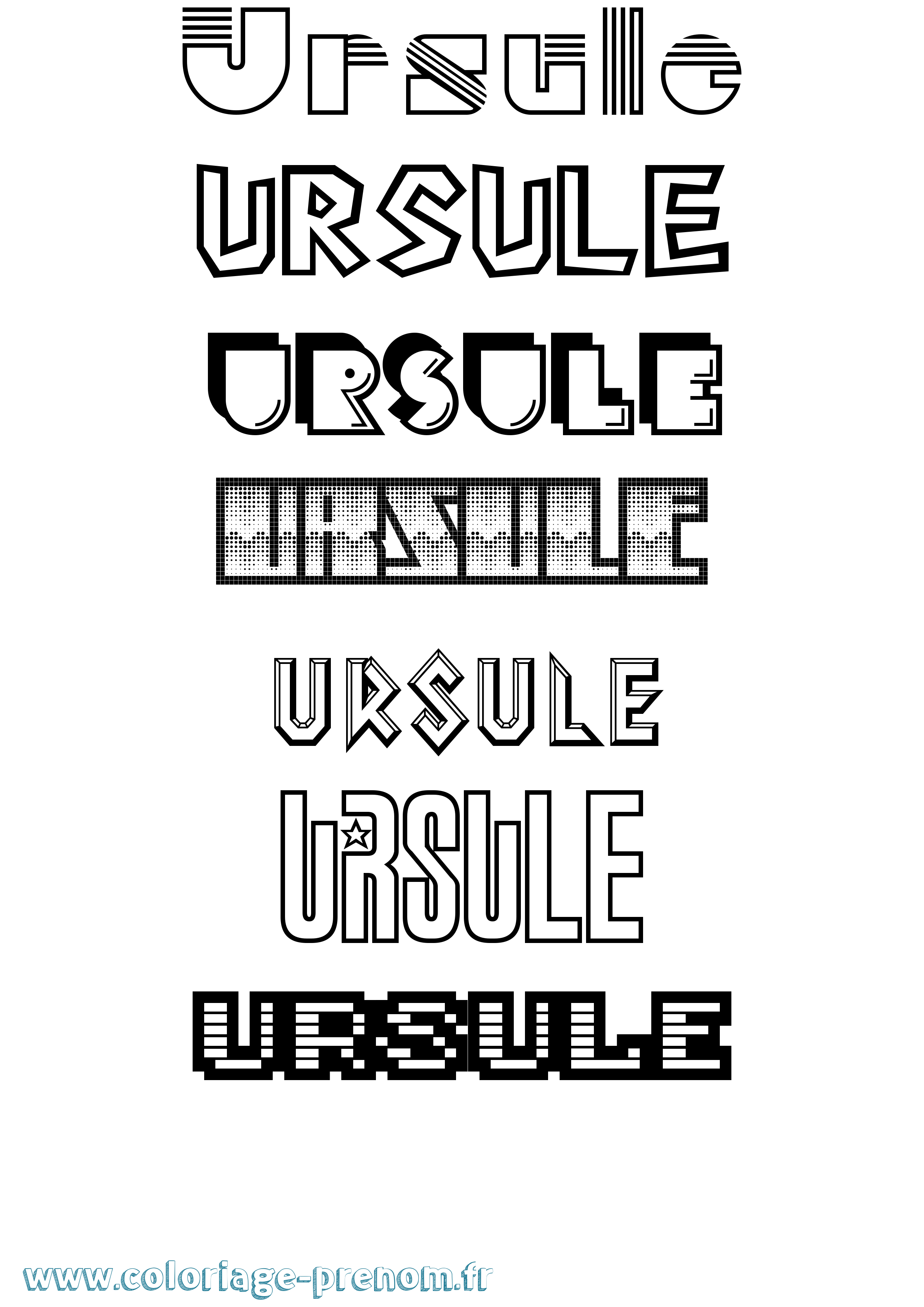 Coloriage Ursule Jeux Vidéos Coloriage prénom Ursule Jeux Vidéos