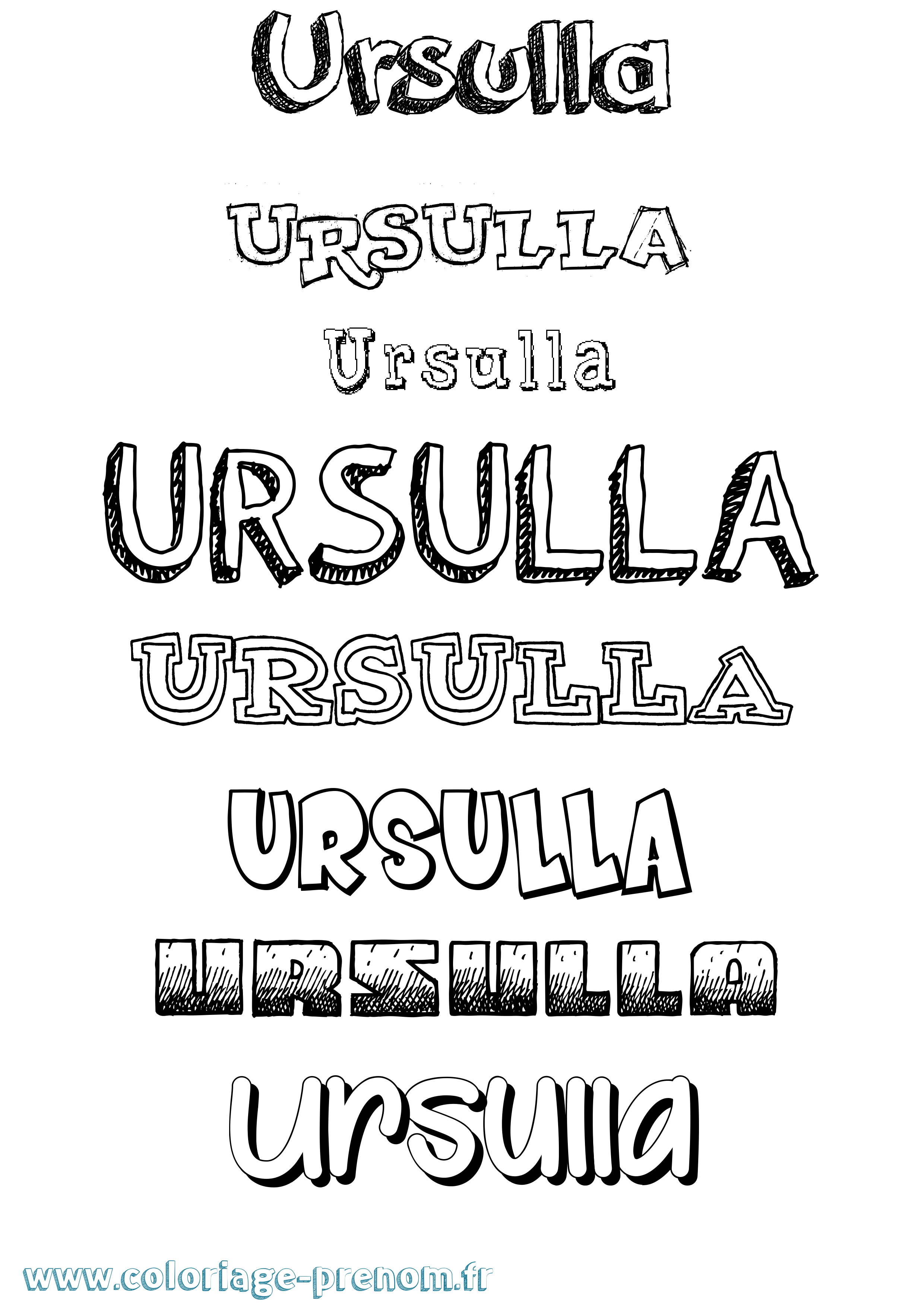 Coloriage Ursulla Dessiné Coloriage prénom Ursulla Dessiné