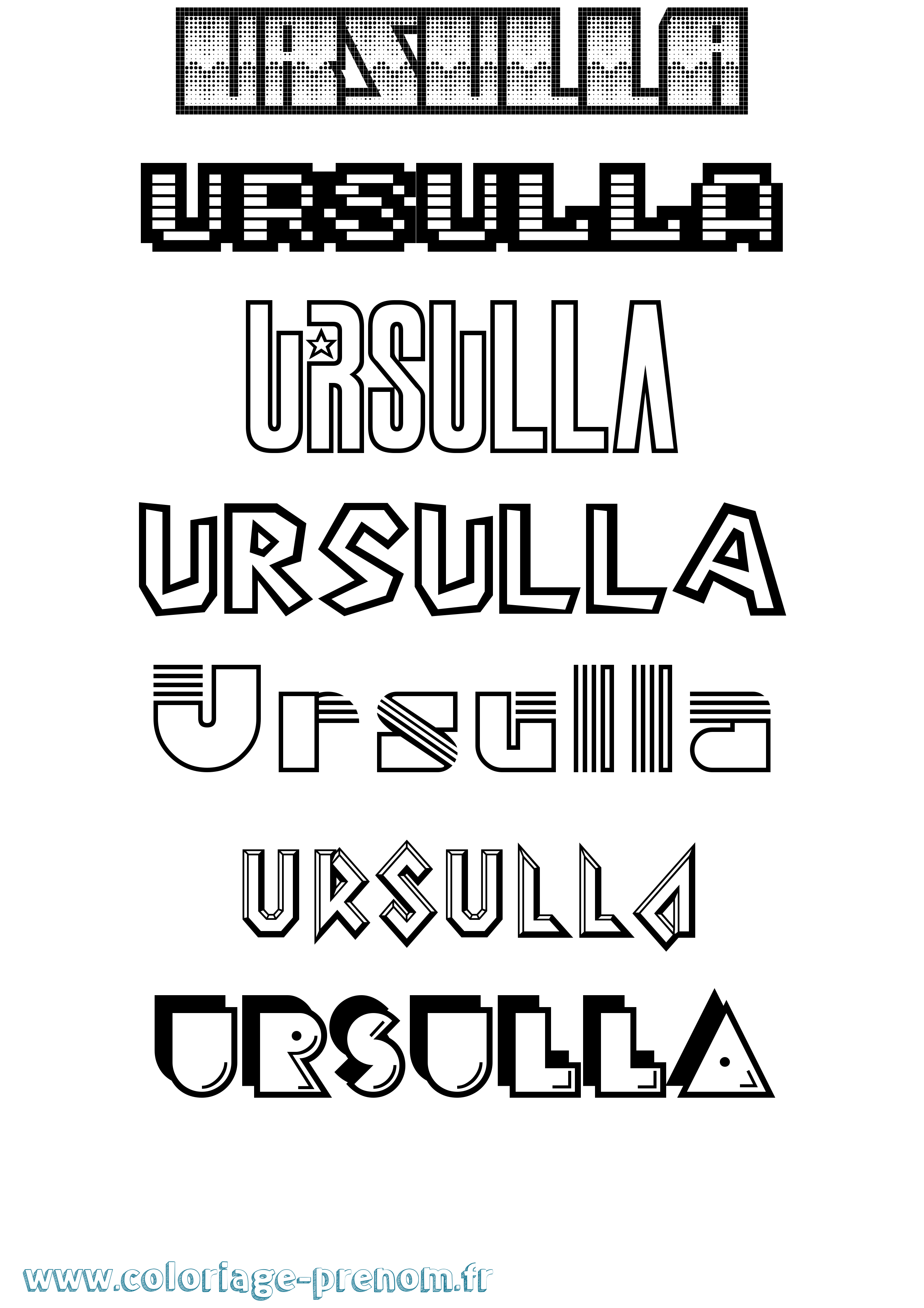 Coloriage Ursulla Jeux Vidéos Coloriage prénom Ursulla Jeux Vidéos