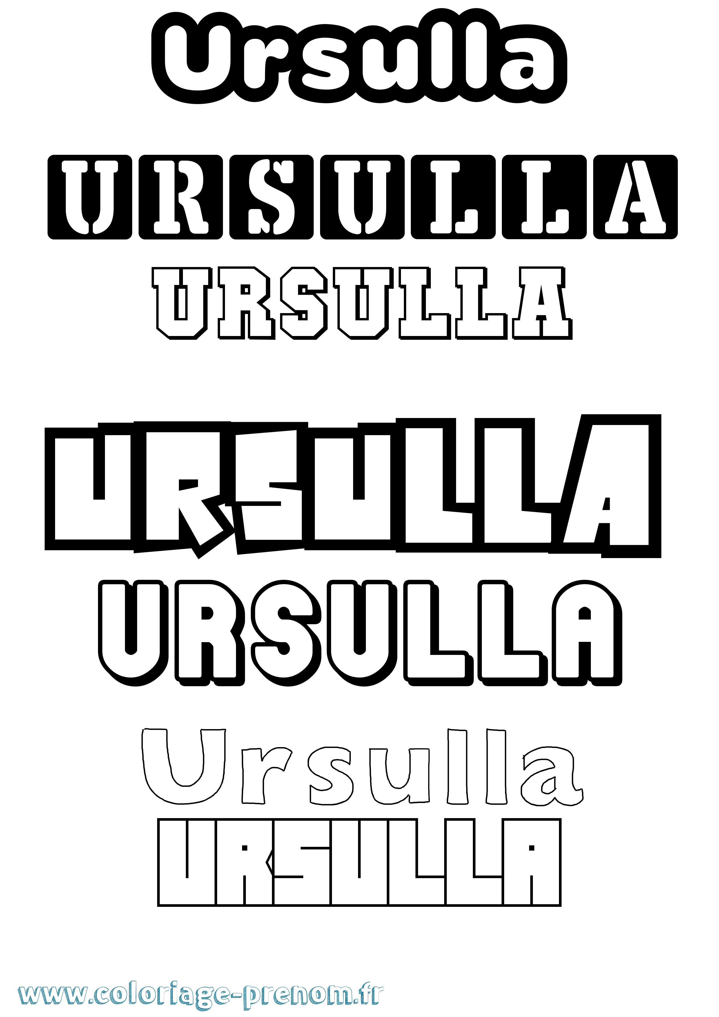 Coloriage Ursulla Simple Coloriage prénom Ursulla Simple