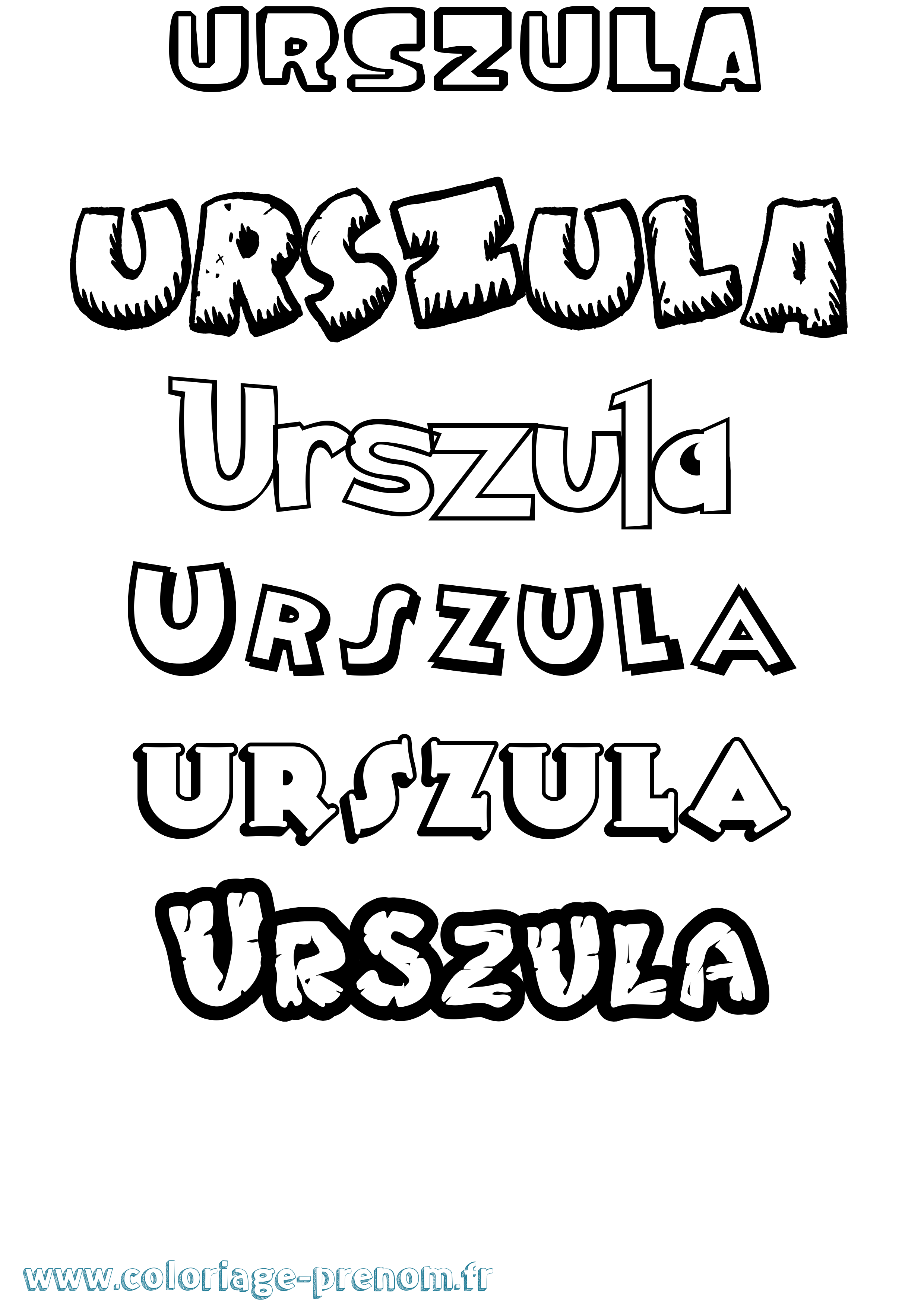 Coloriage Urszula Dessin Animé Coloriage prénom Urszula Dessin Animé
