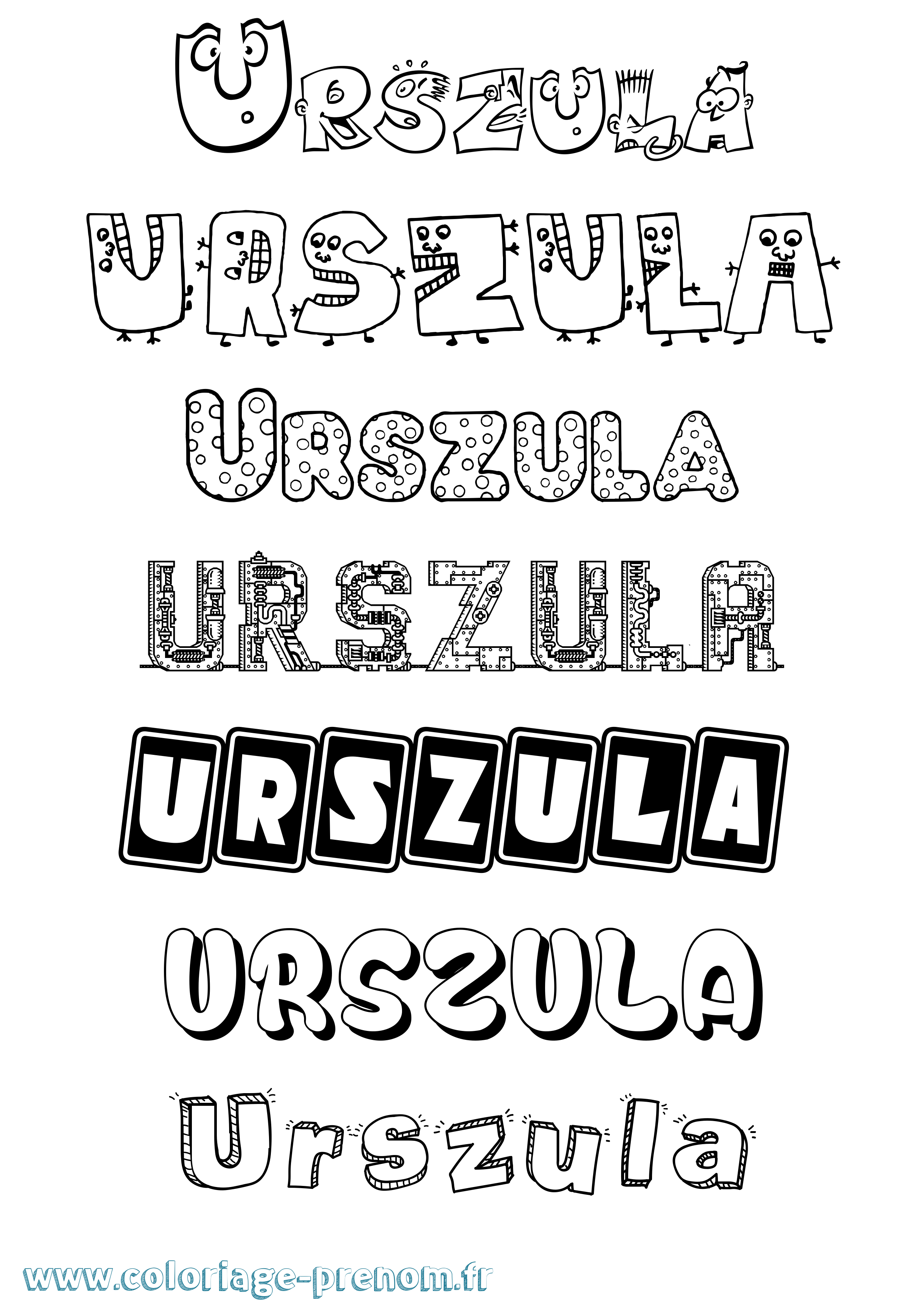 Coloriage Urszula Fun Coloriage prénom Urszula Fun