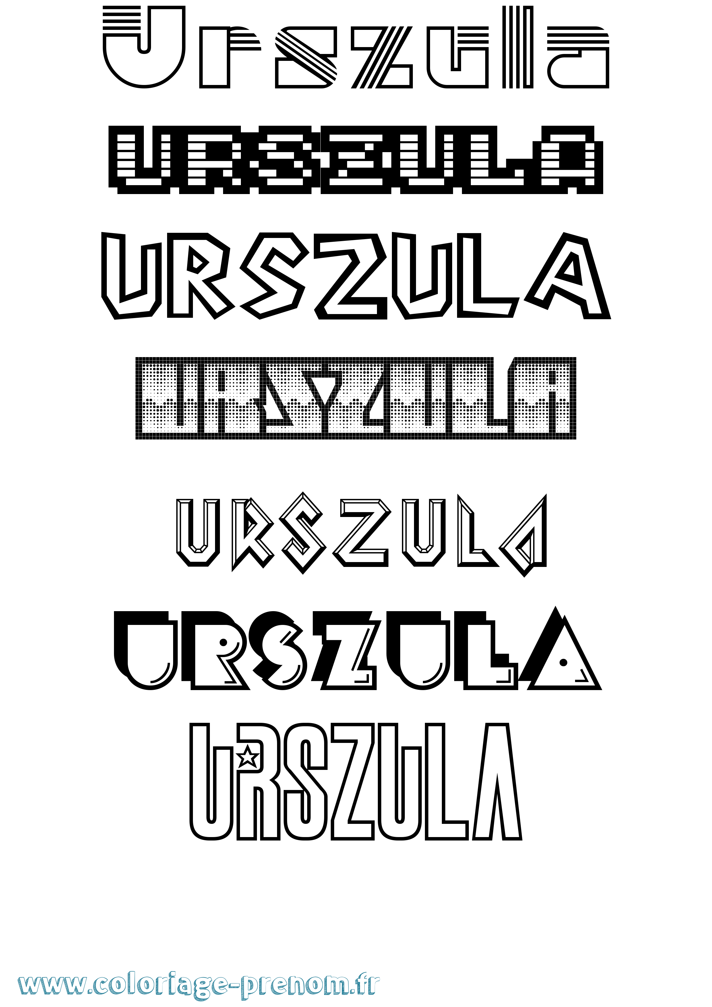 Coloriage Urszula Jeux Vidéos Coloriage prénom Urszula Jeux Vidéos