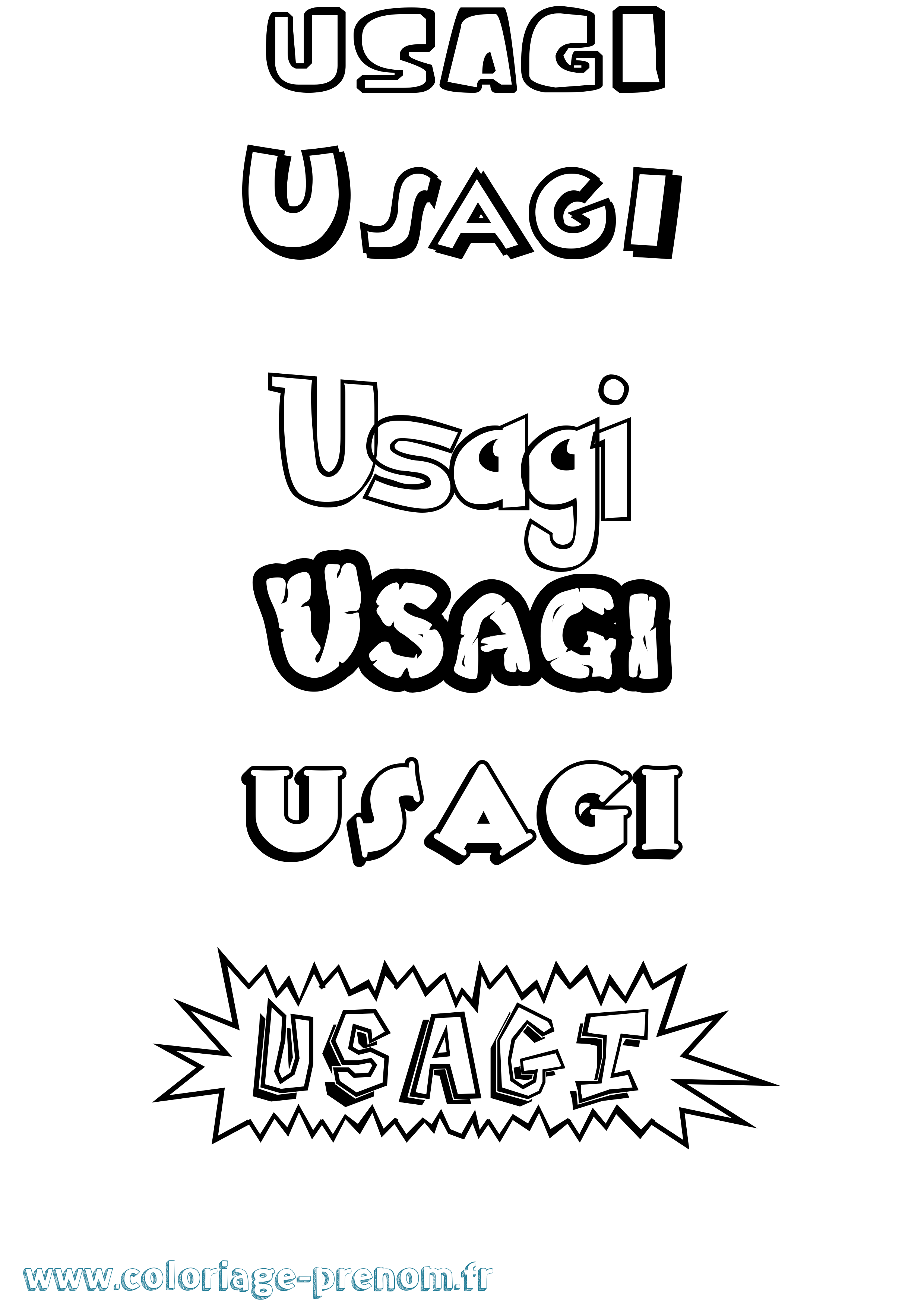 Coloriage Usagi Dessin Animé Coloriage prénom Usagi Dessin Animé