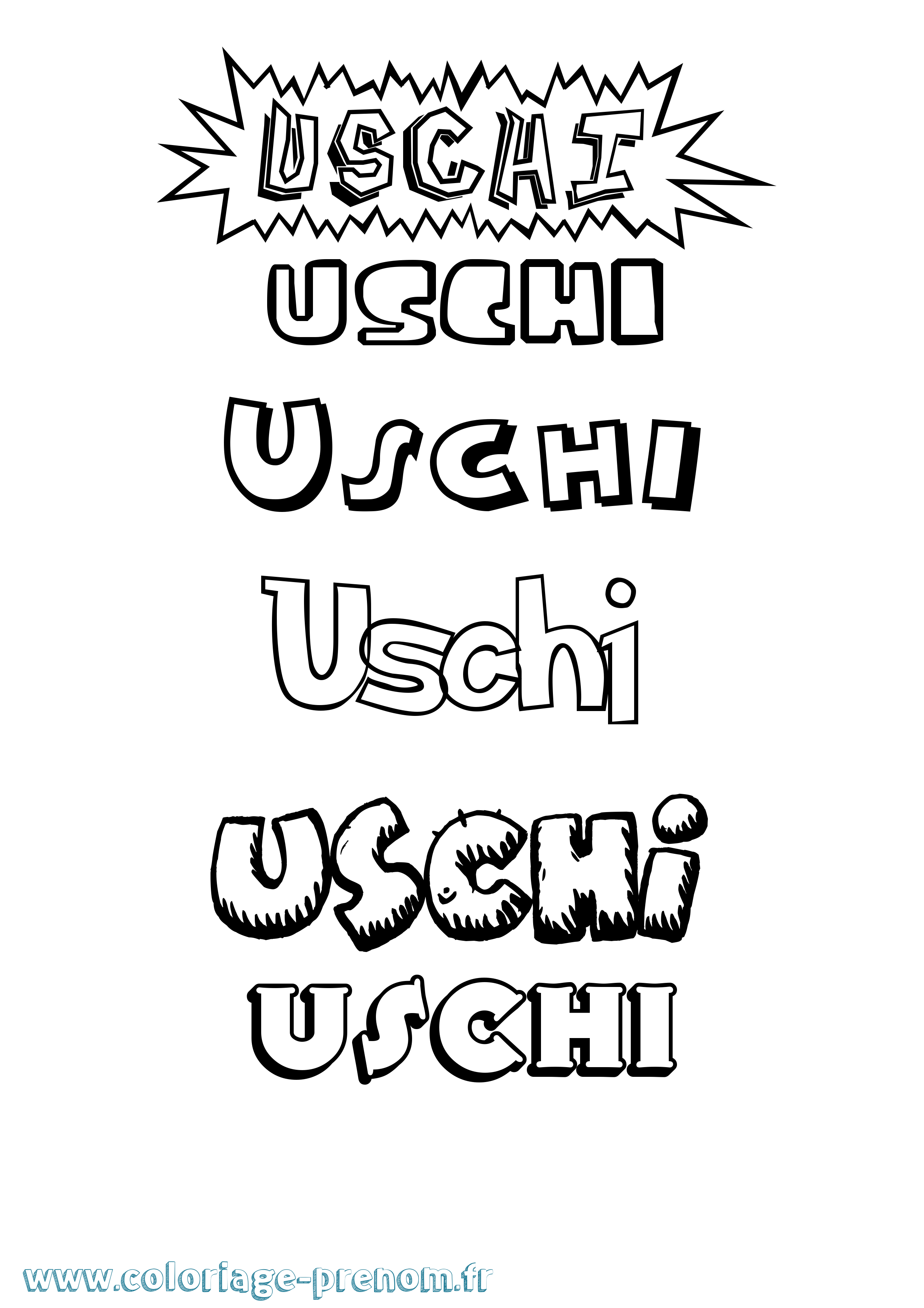Coloriage prénom Uschi Dessin Animé