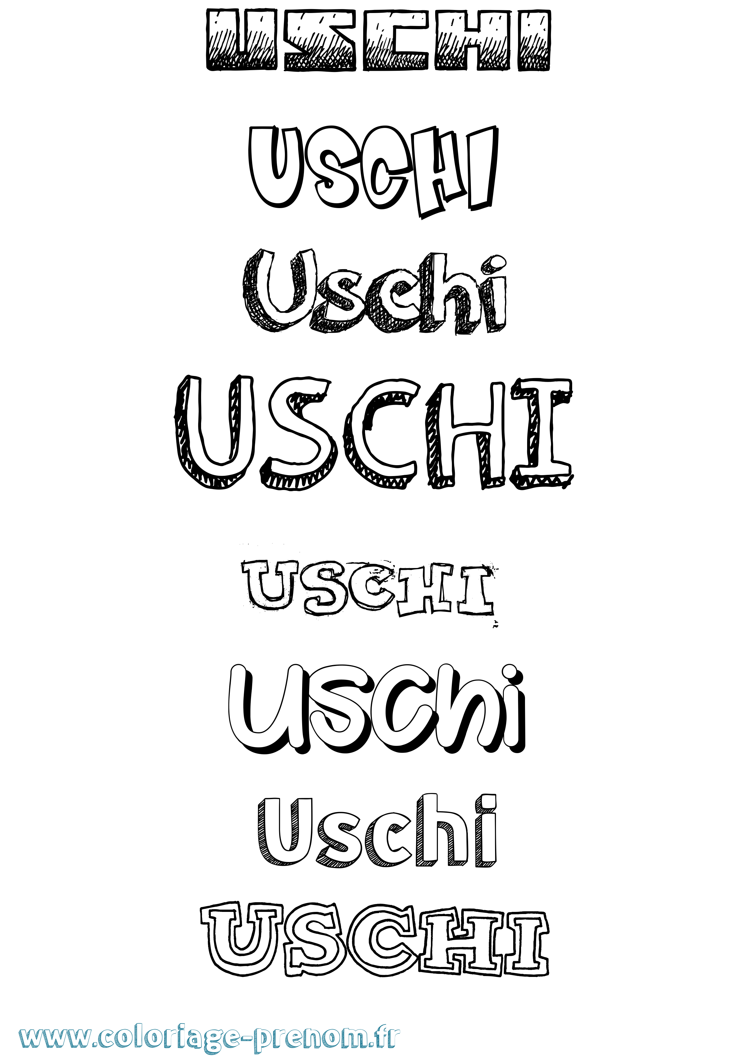 Coloriage prénom Uschi Dessiné