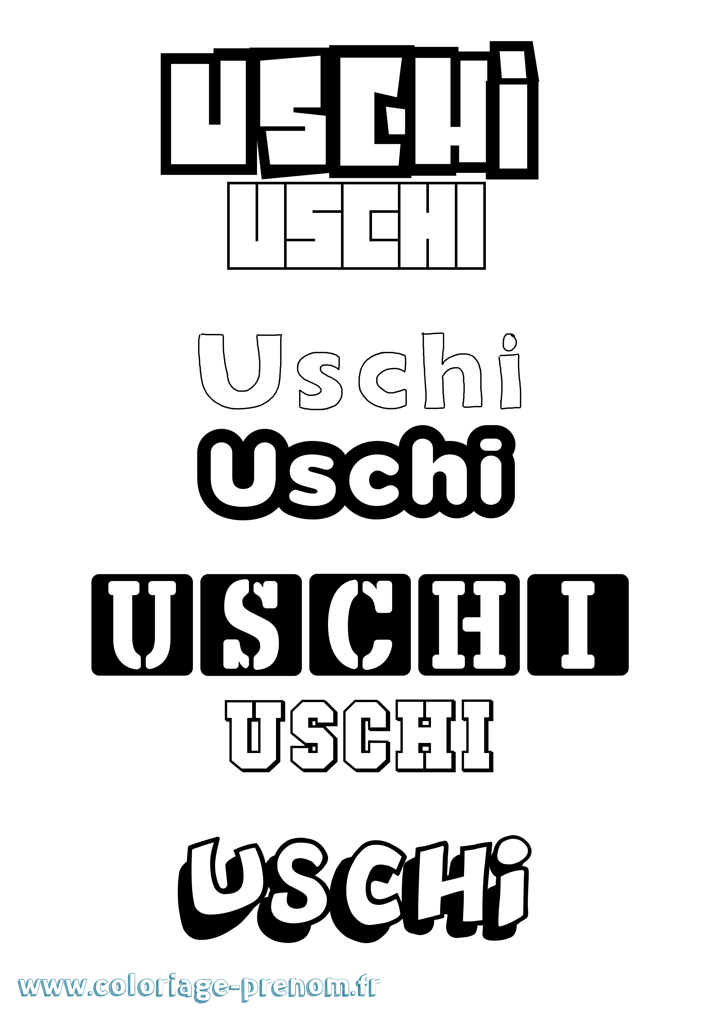 Coloriage prénom Uschi Simple