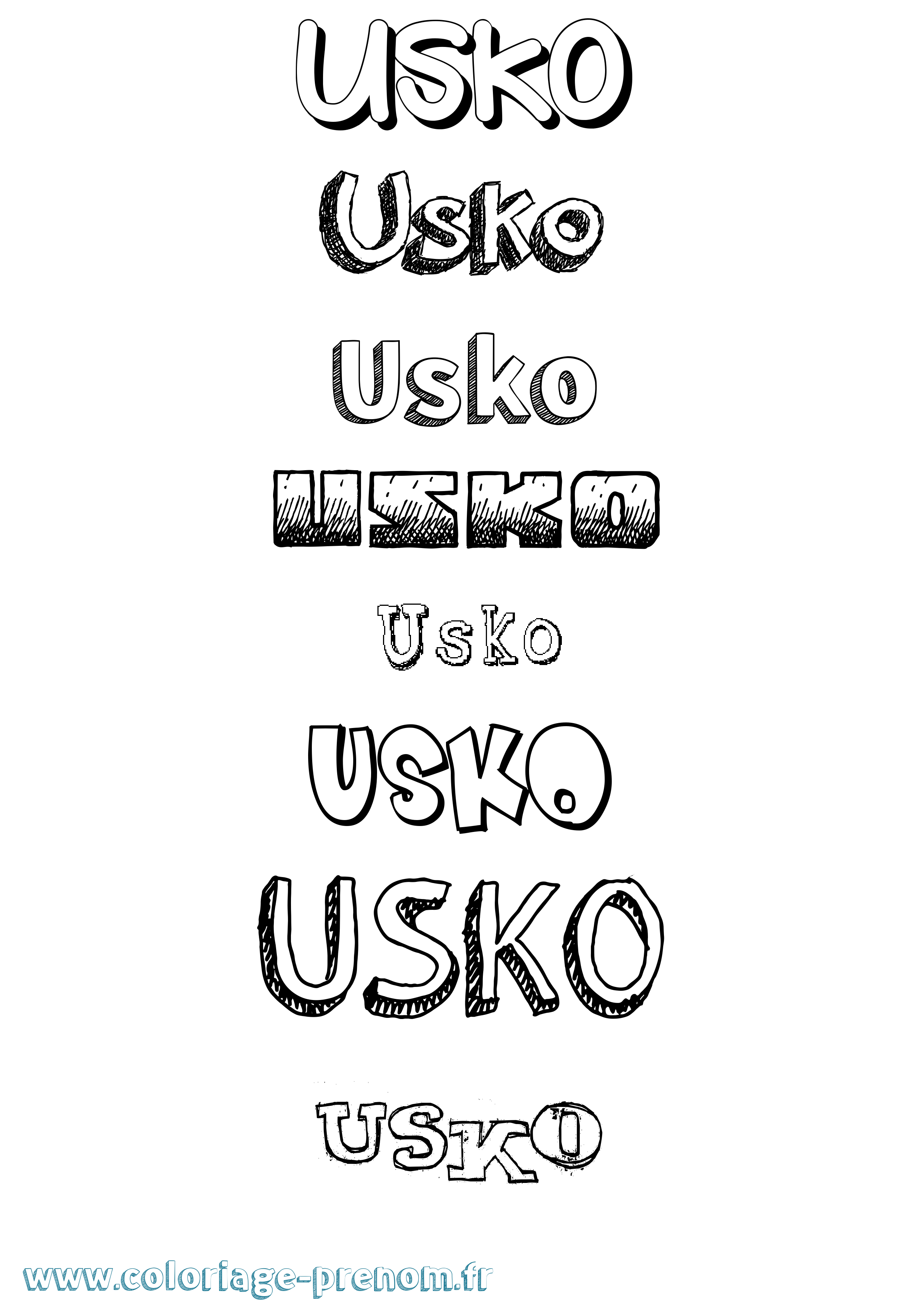 Coloriage Usko Dessiné Coloriage prénom Usko Dessiné