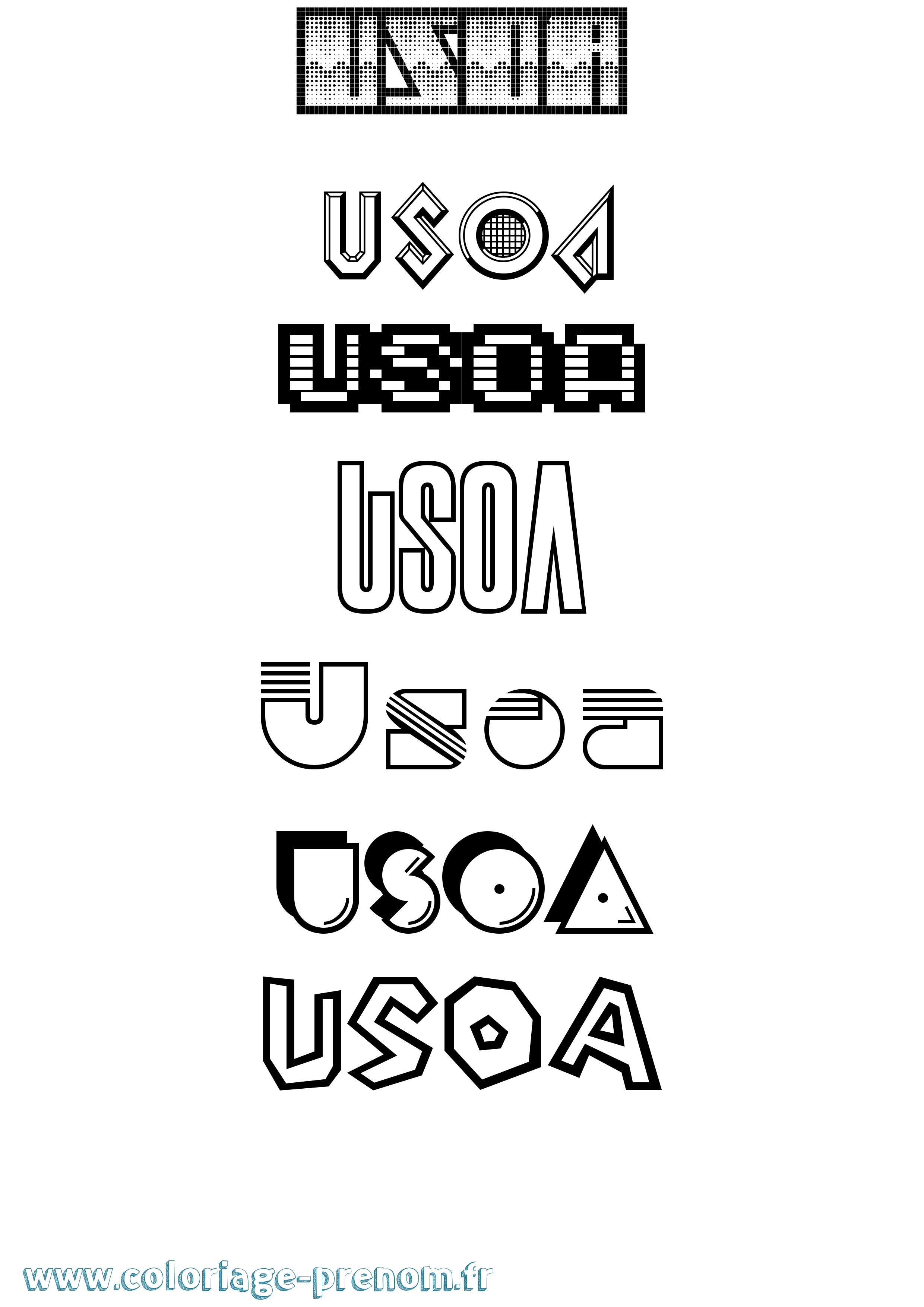Coloriage Usoa Jeux Vidéos Coloriage prénom Usoa Jeux Vidéos