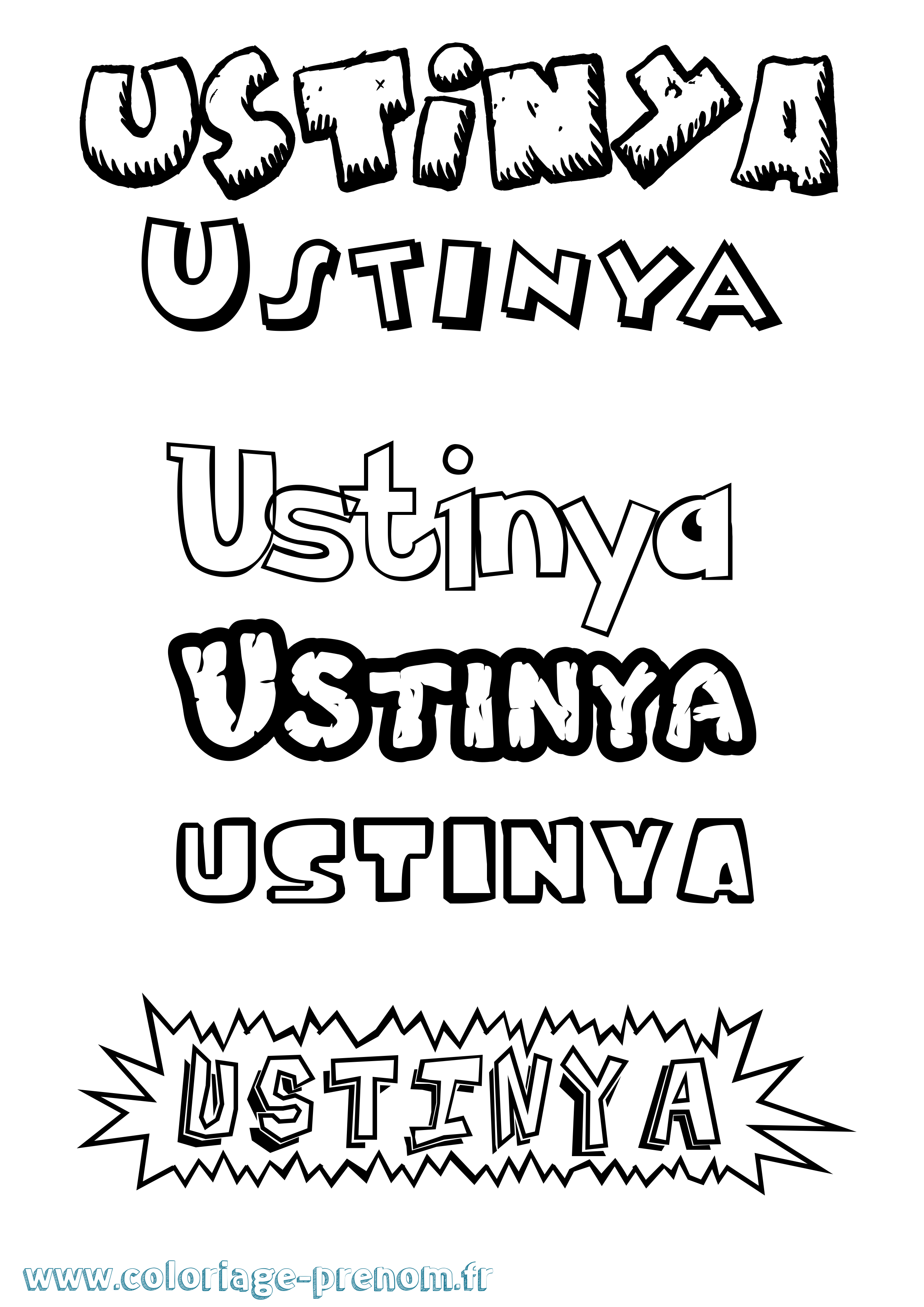 Coloriage prénom Ustinya Dessin Animé