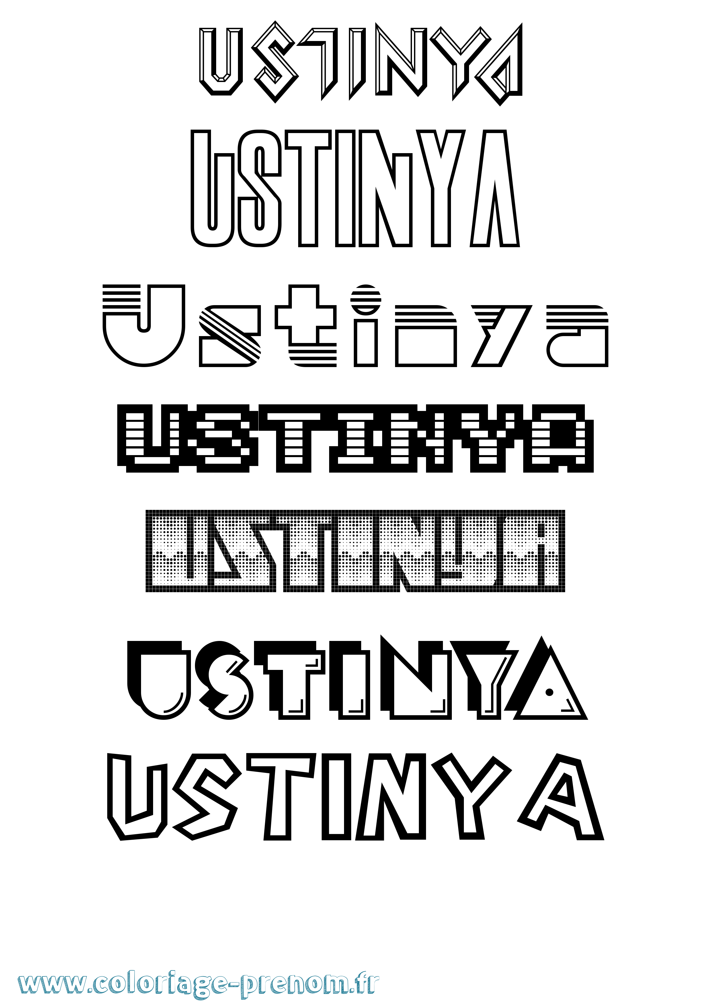 Coloriage prénom Ustinya Jeux Vidéos
