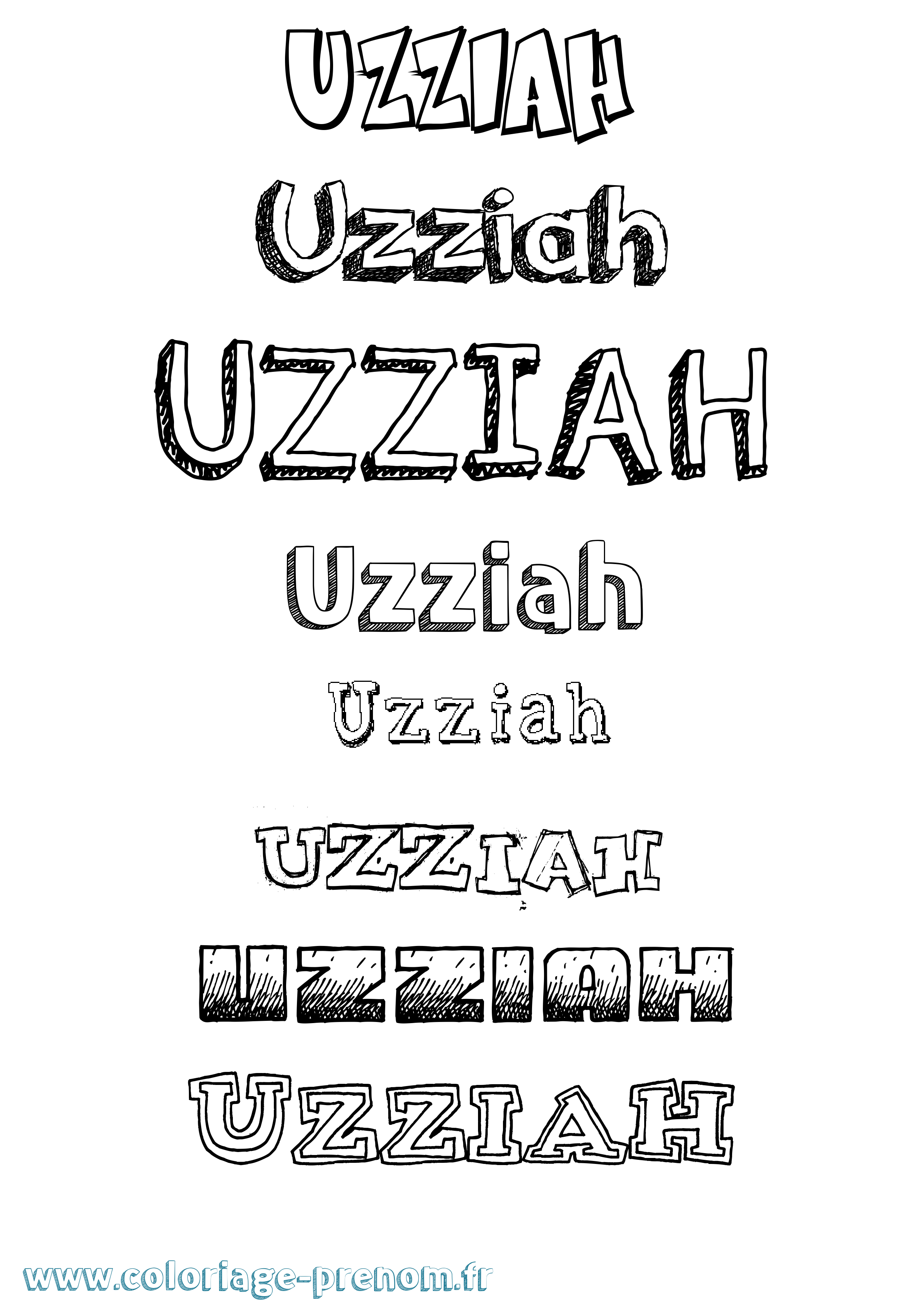 Coloriage Uzziah Dessiné Coloriage prénom Uzziah Dessiné