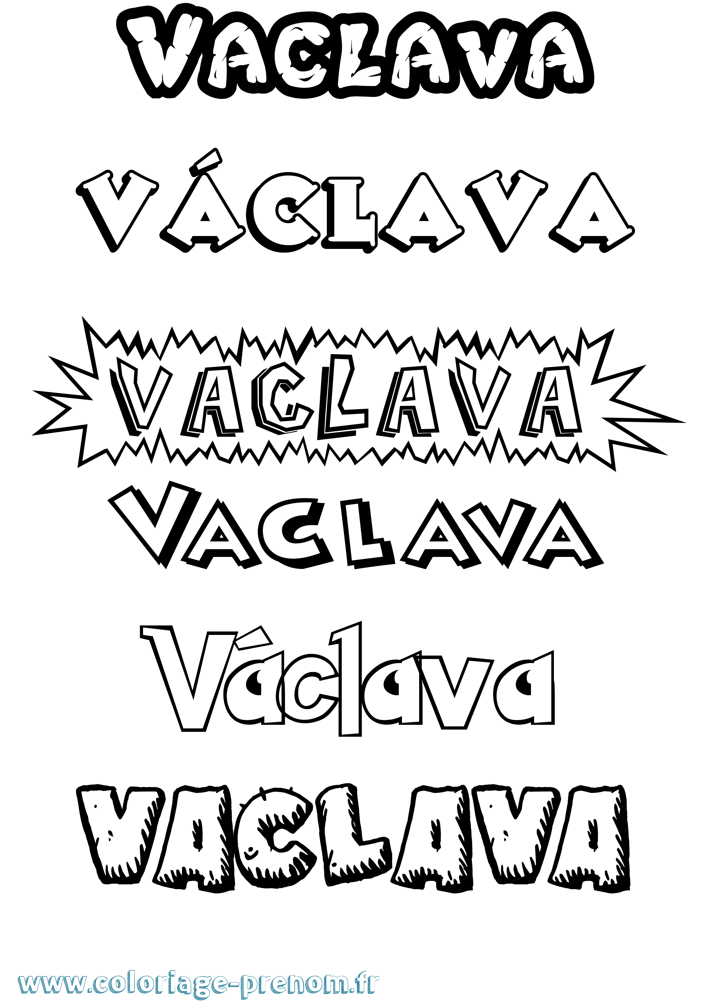 Coloriage prénom Václava Dessin Animé