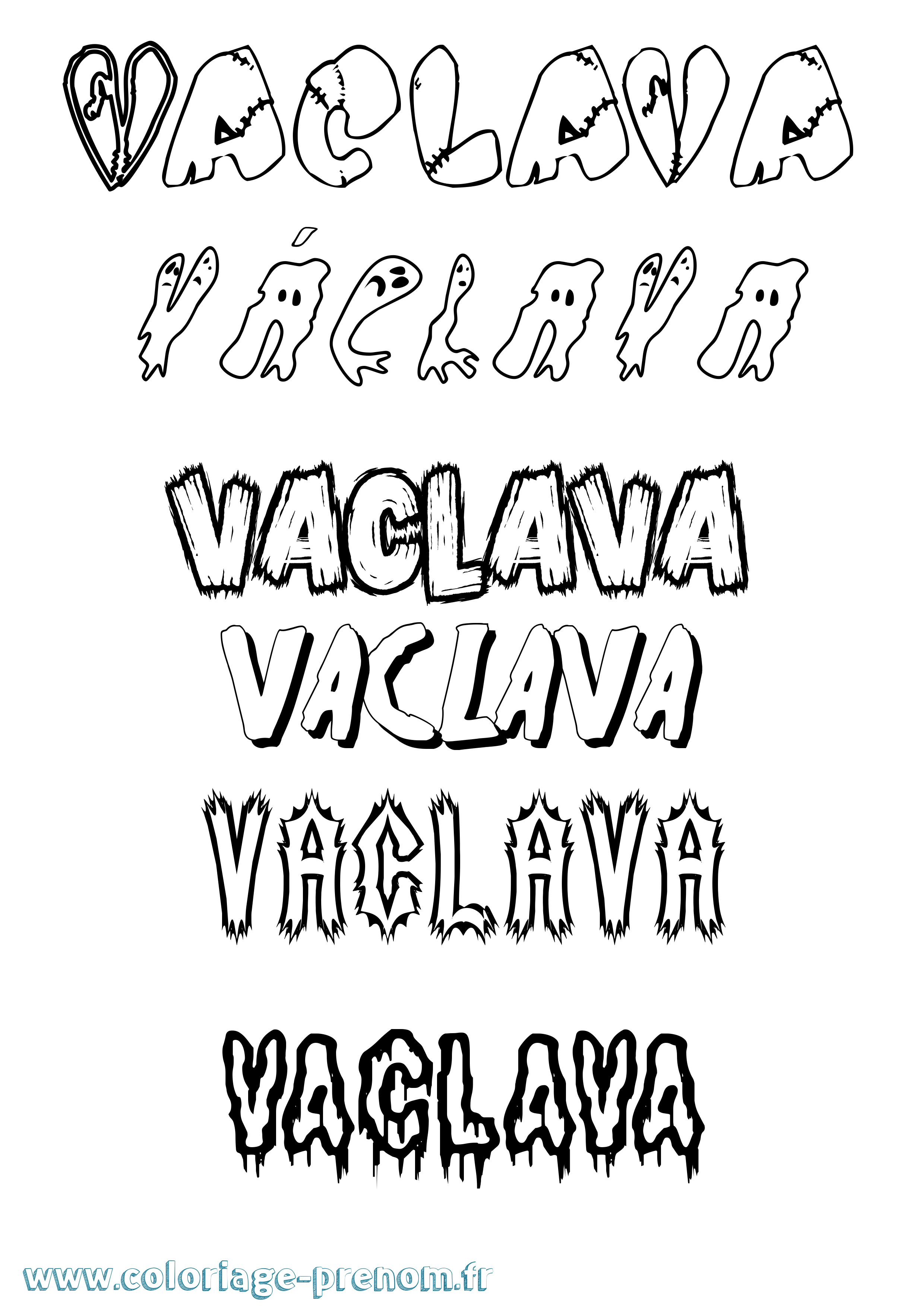 Coloriage prénom Václava Frisson