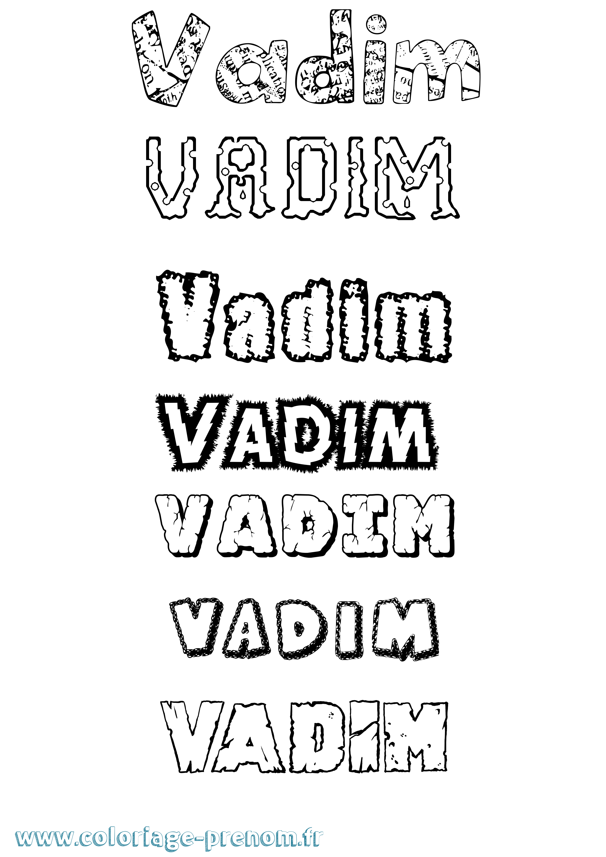 Coloriage prénom Vadim