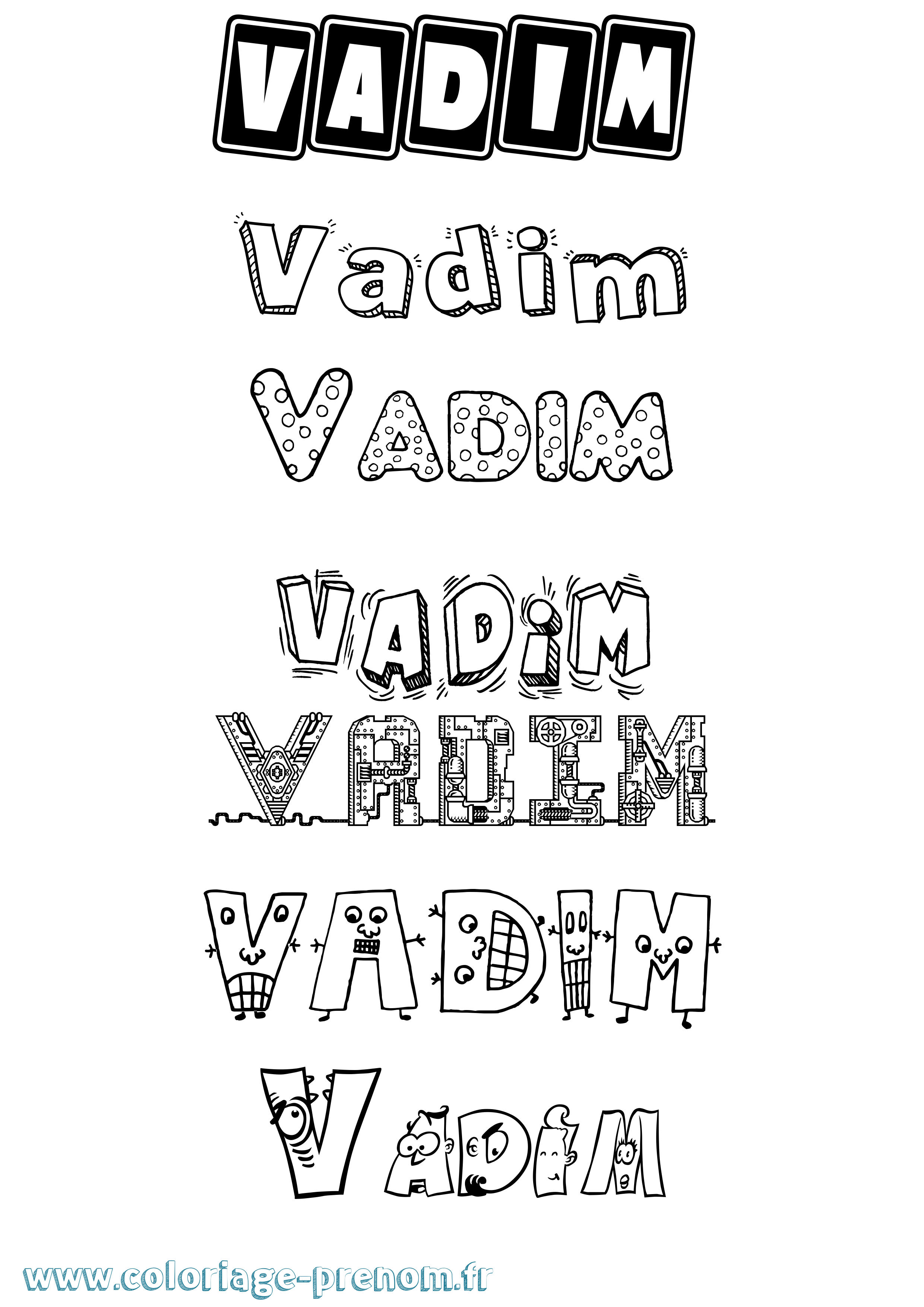 Coloriage prénom Vadim