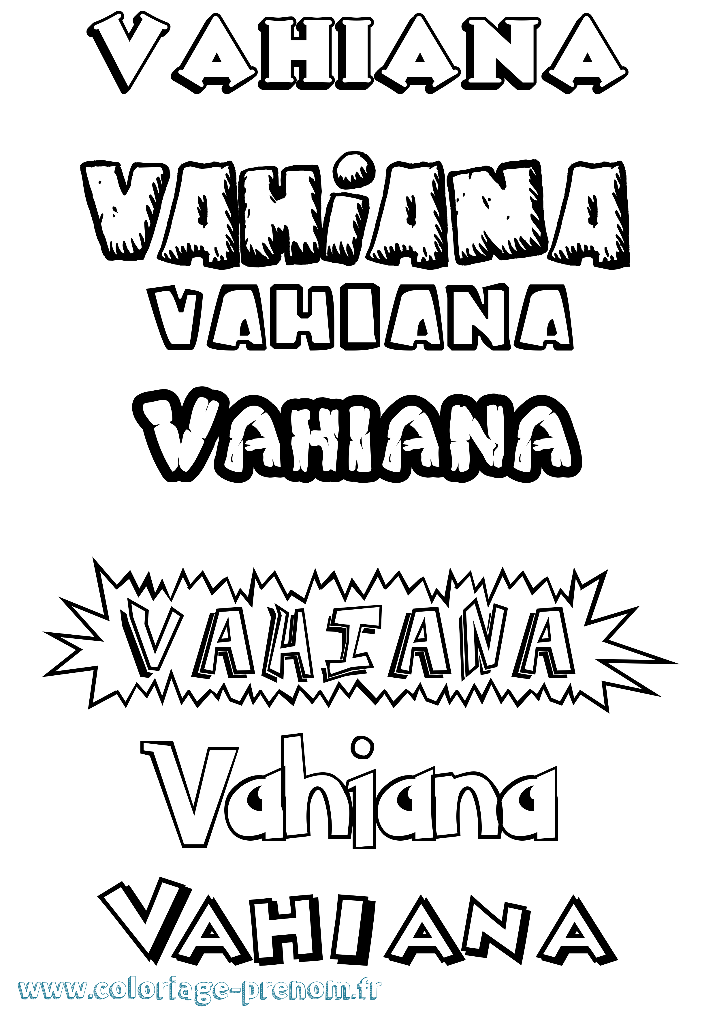 Coloriage Vahiana Dessin Animé Coloriage prénom Vahiana Dessin Animé