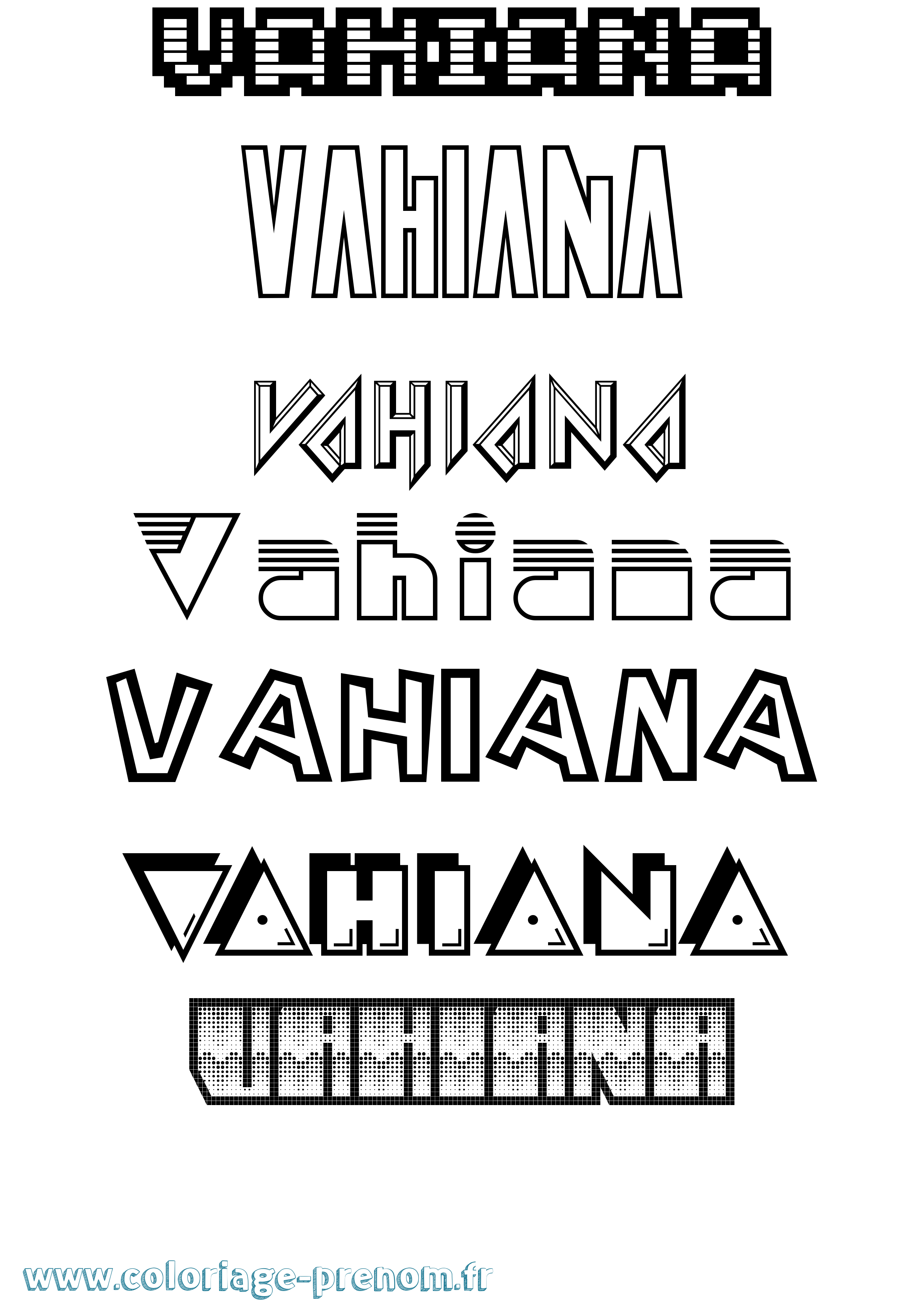 Coloriage Vahiana Jeux Vidéos Coloriage prénom Vahiana Jeux Vidéos