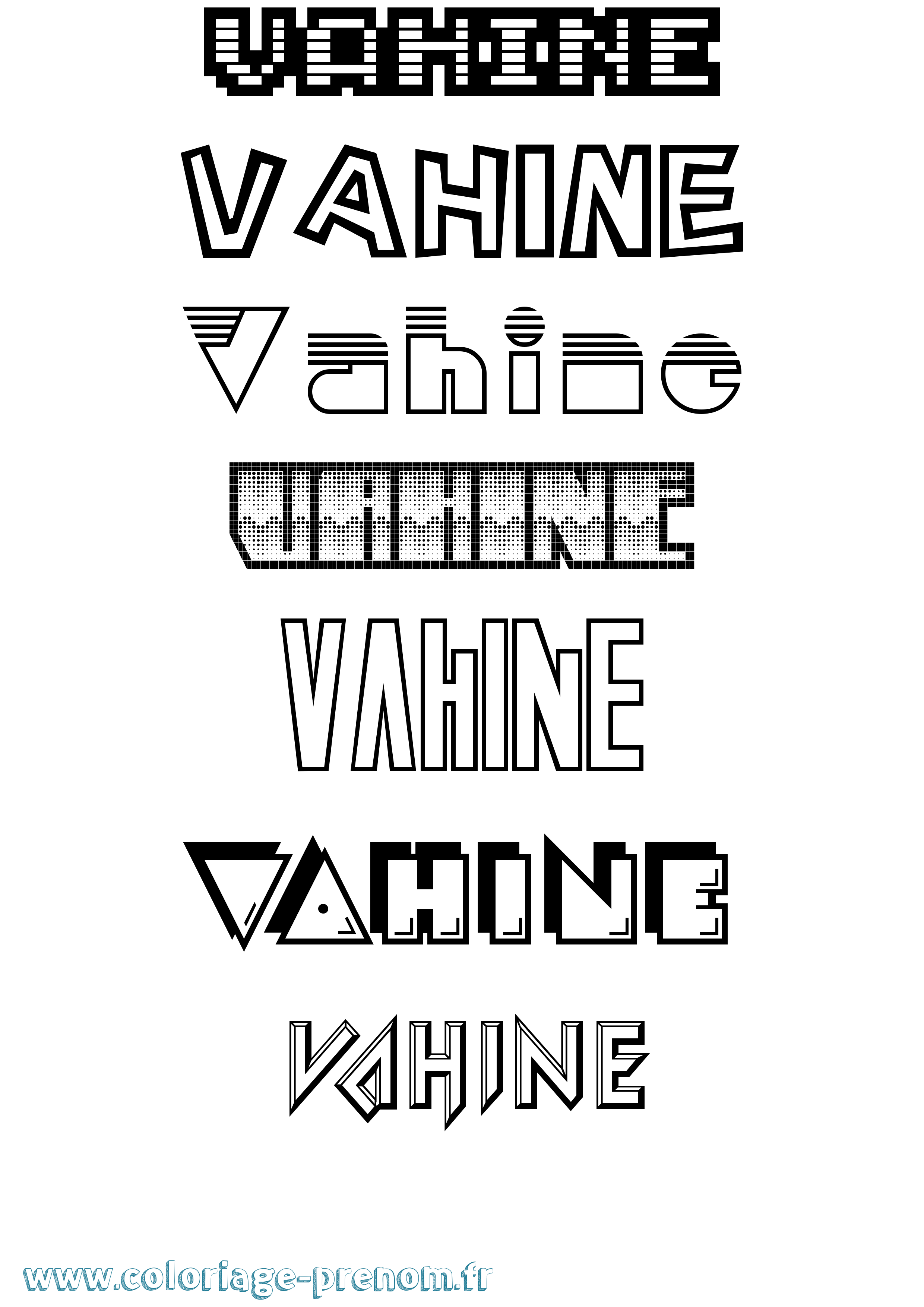 Coloriage Vahine Jeux Vidéos Coloriage prénom Vahine Jeux Vidéos