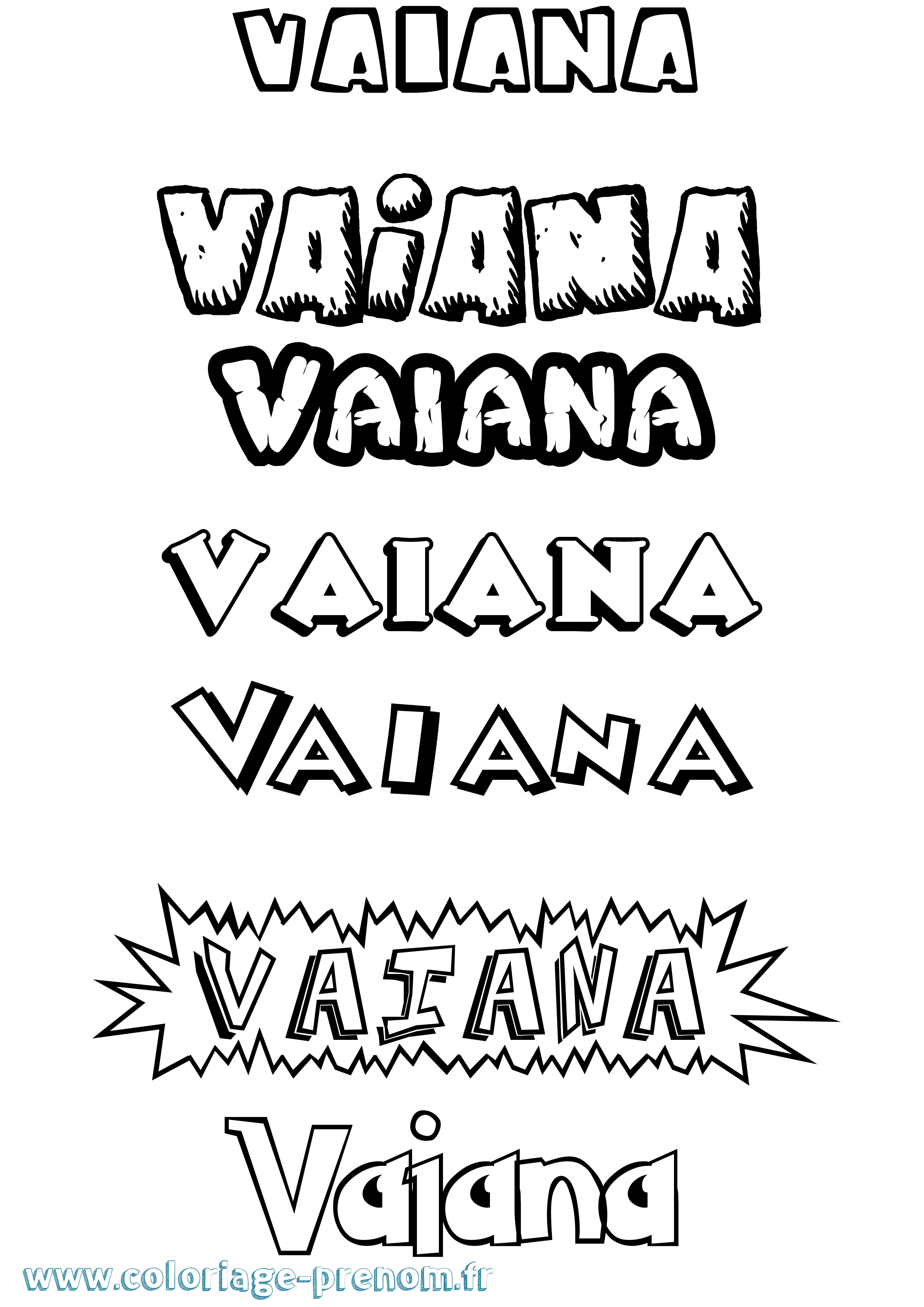 Coloriage Vaiana Dessin Animé Coloriage prénom Vaiana Dessin Animé