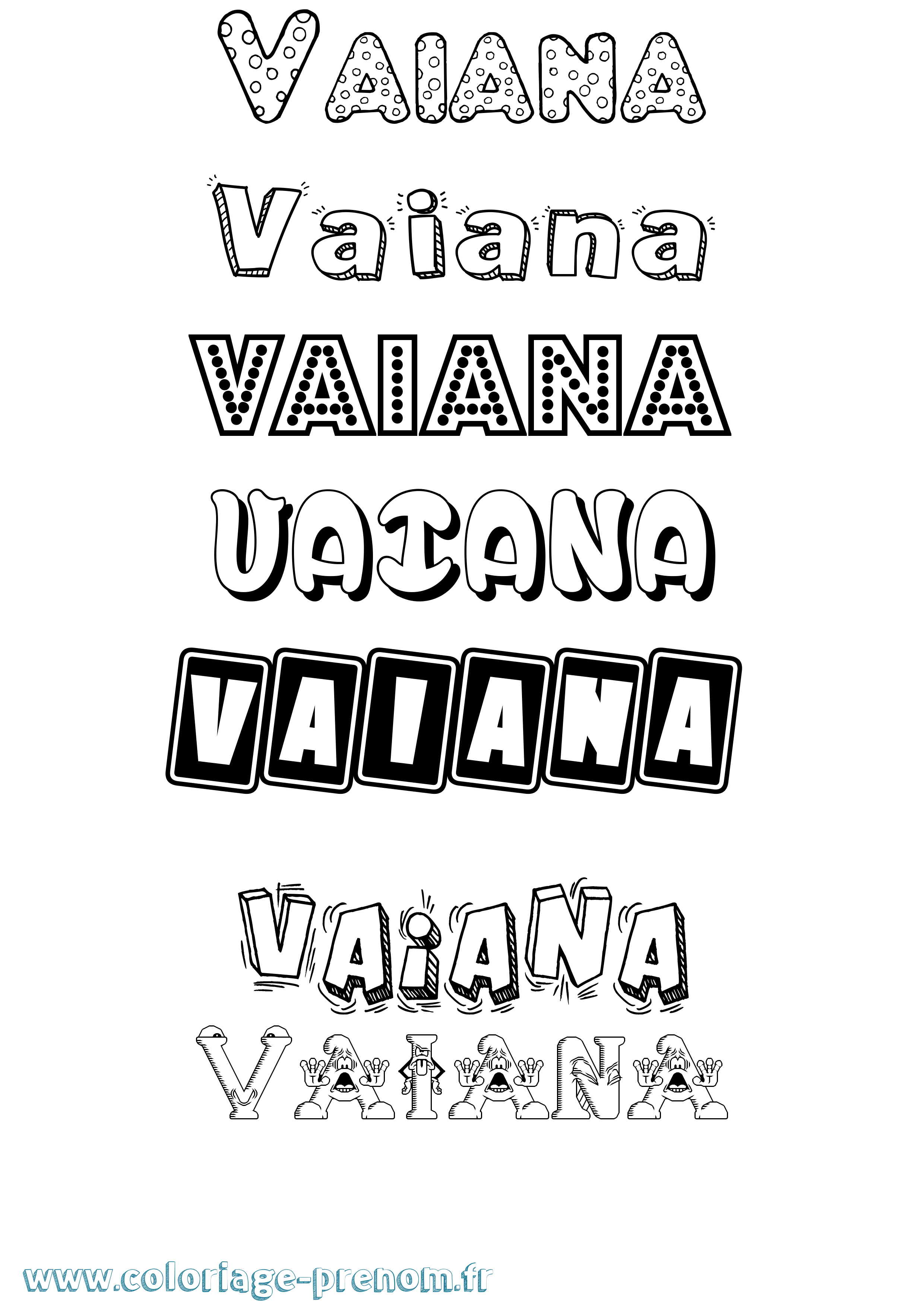 Coloriage Vaiana Fun Coloriage prénom Vaiana Fun