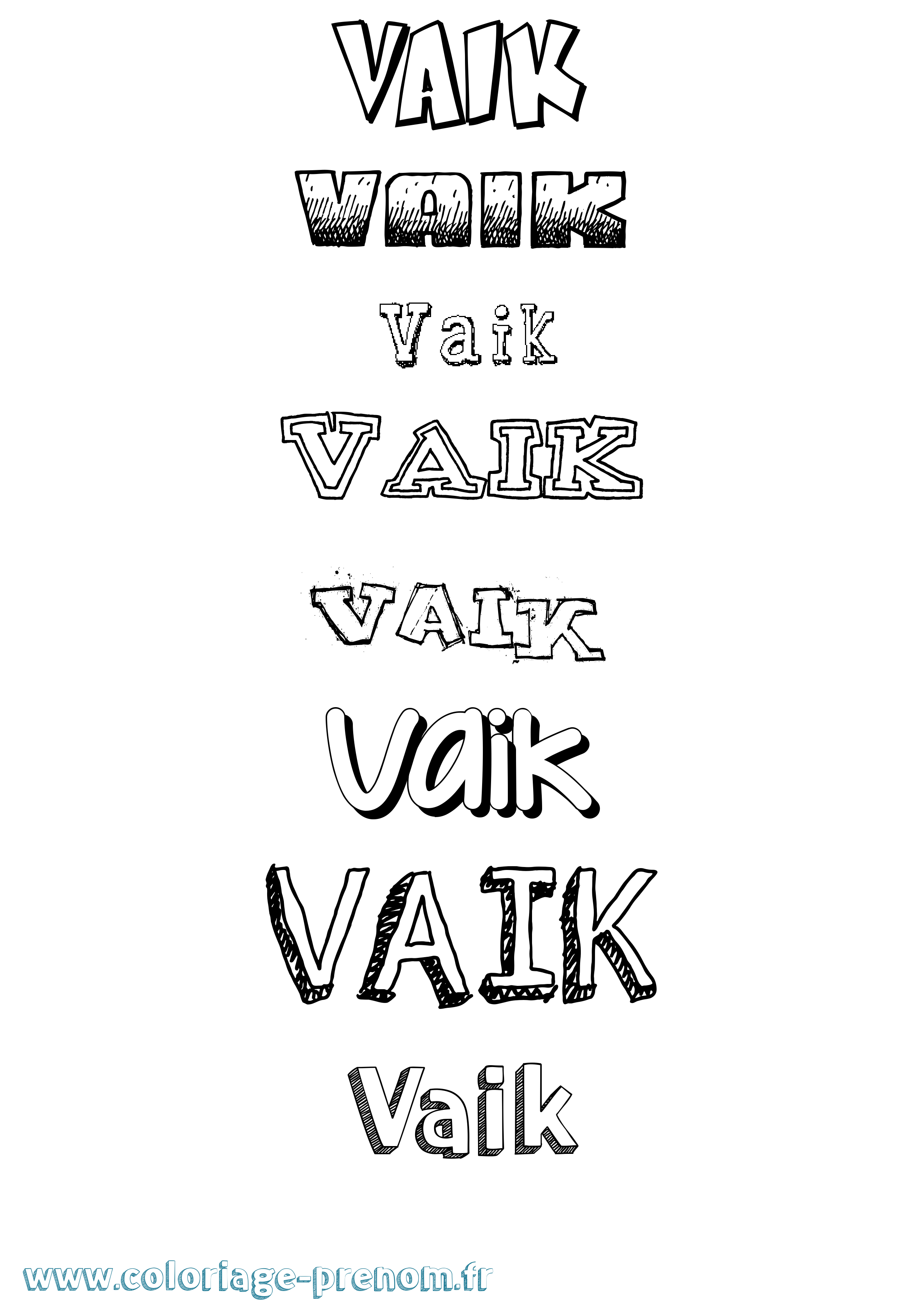 Coloriage Vaik Dessiné Coloriage prénom Vaik Dessiné