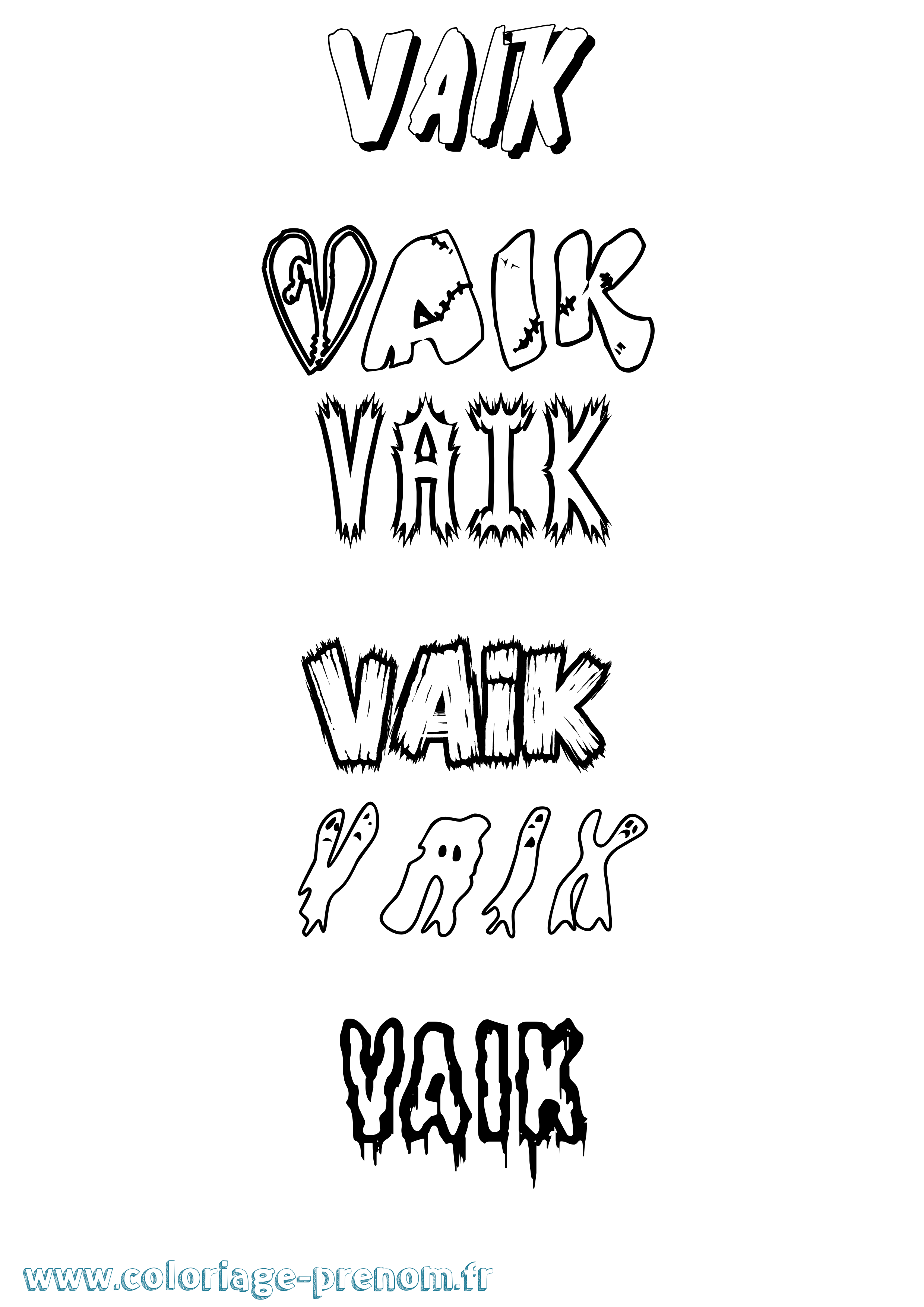 Coloriage Vaik Frisson Coloriage prénom Vaik Frisson