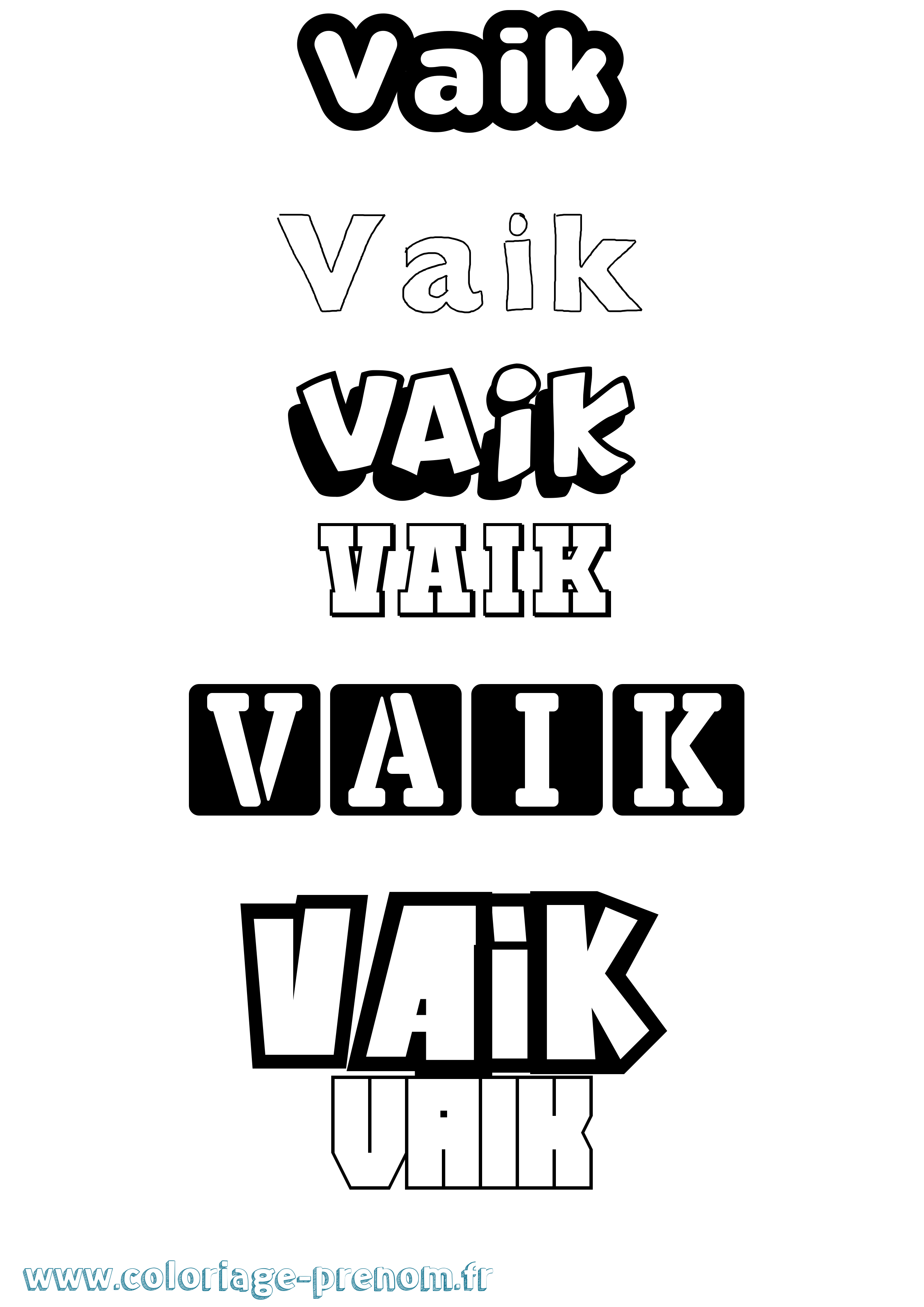 Coloriage Vaik Simple Coloriage prénom Vaik Simple
