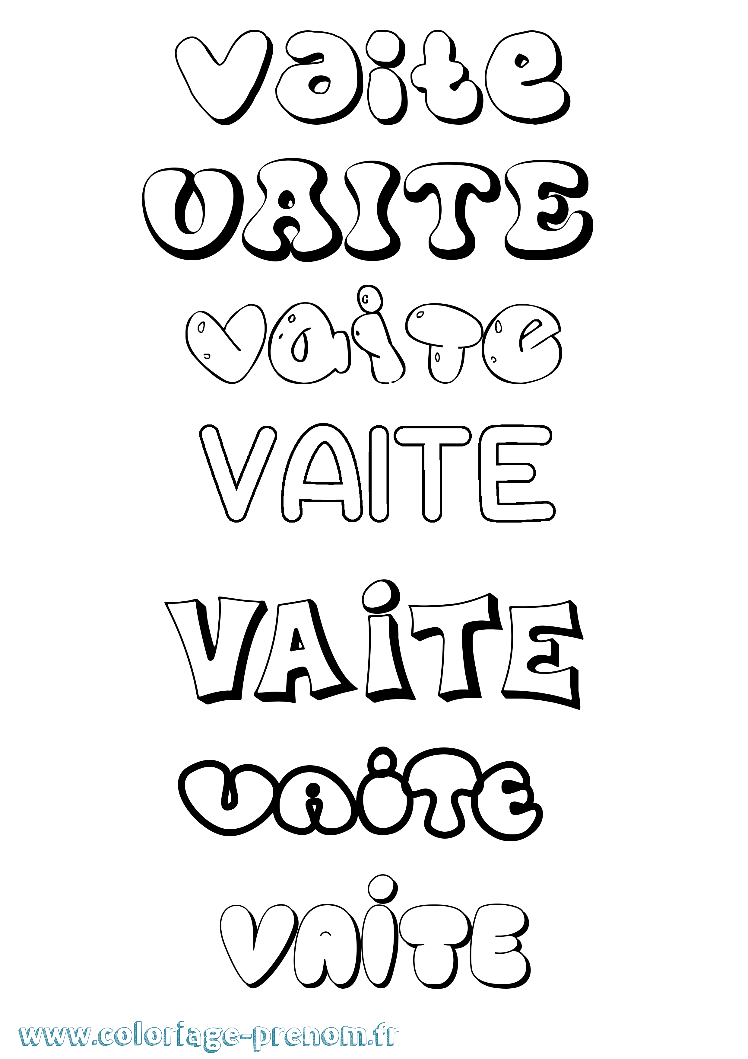 Coloriage Vaite Bubble Coloriage prénom Vaite Bubble