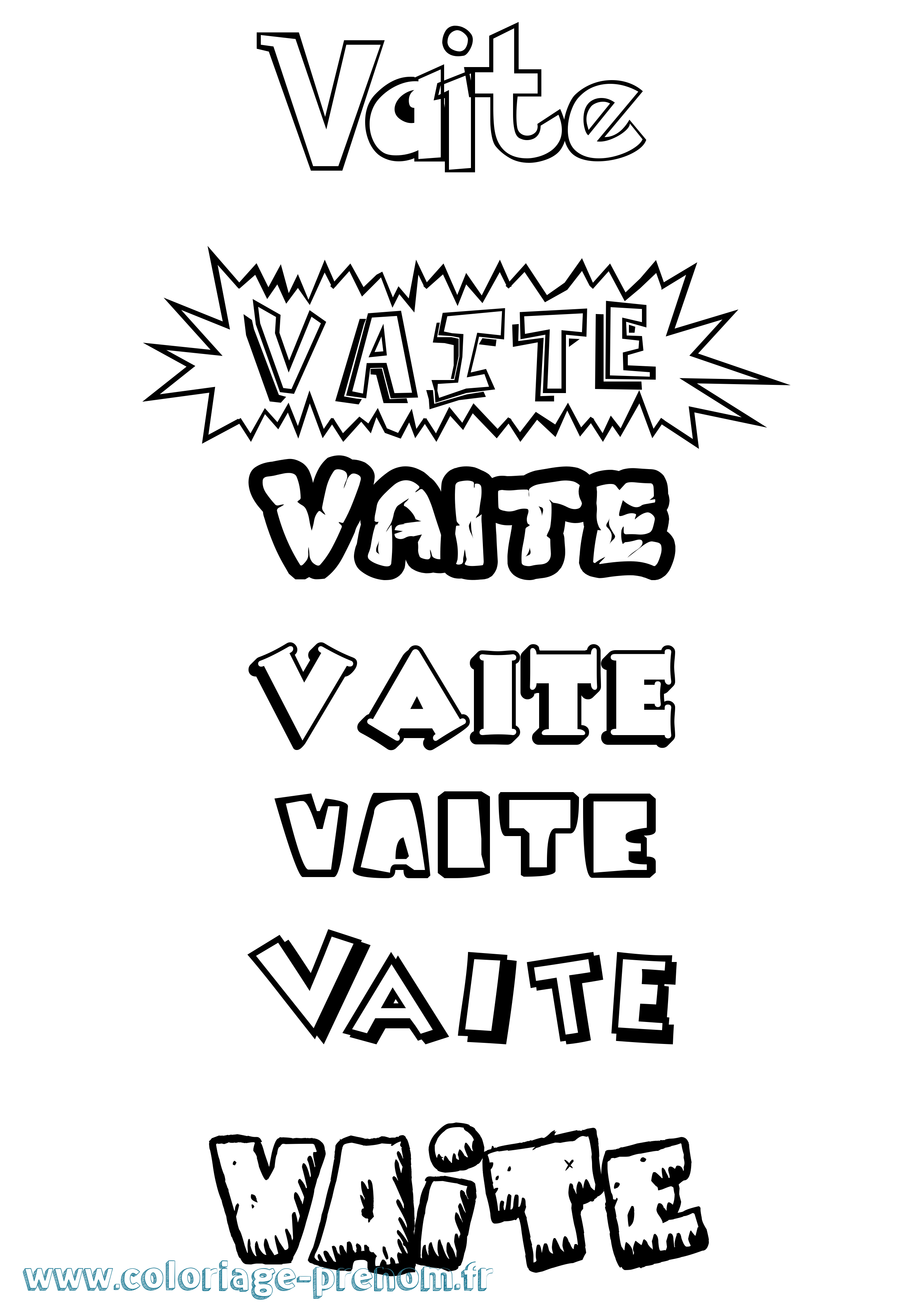 Coloriage Vaite Dessin Animé Coloriage prénom Vaite Dessin Animé