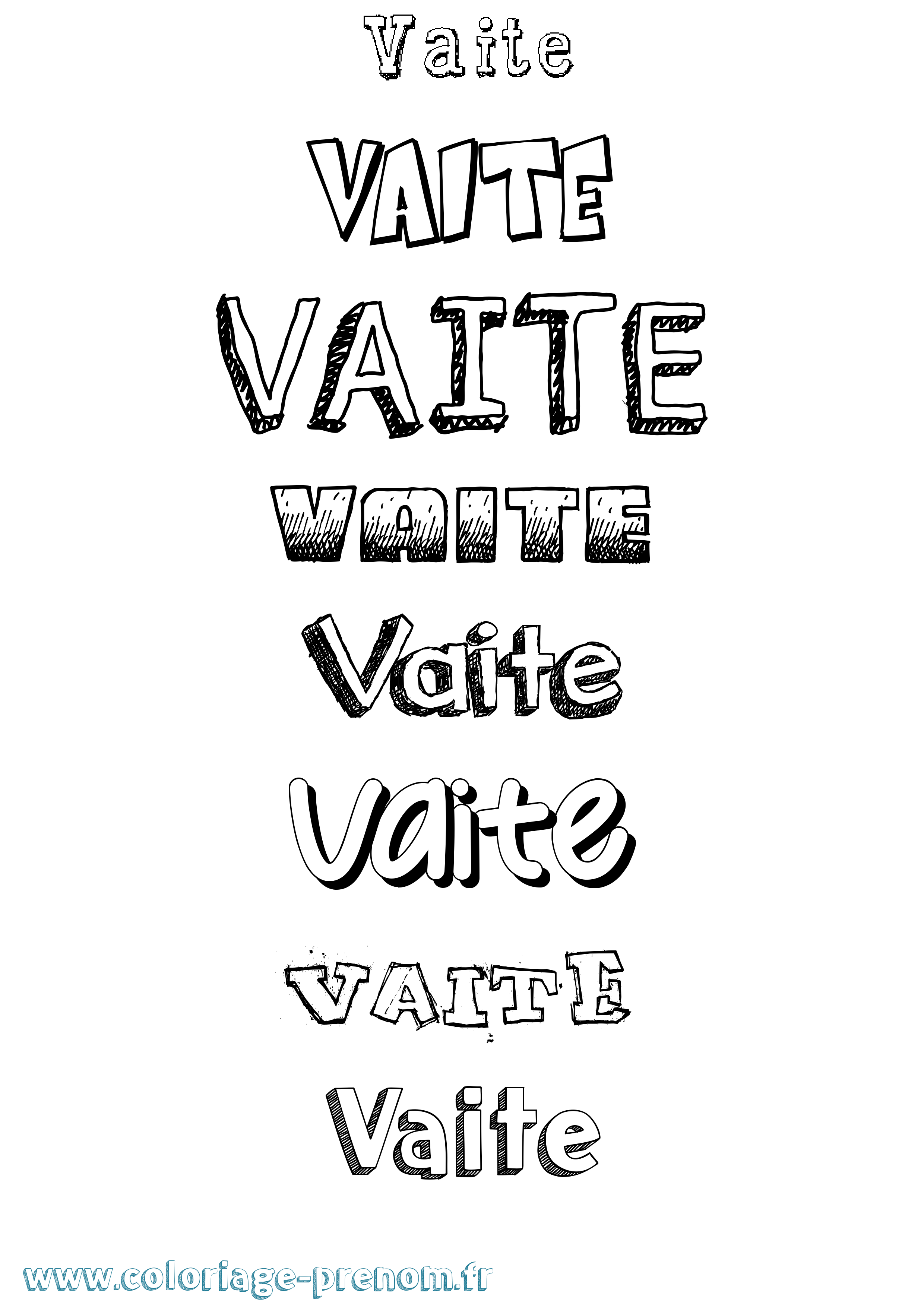Coloriage Vaite Dessiné Coloriage prénom Vaite Dessiné