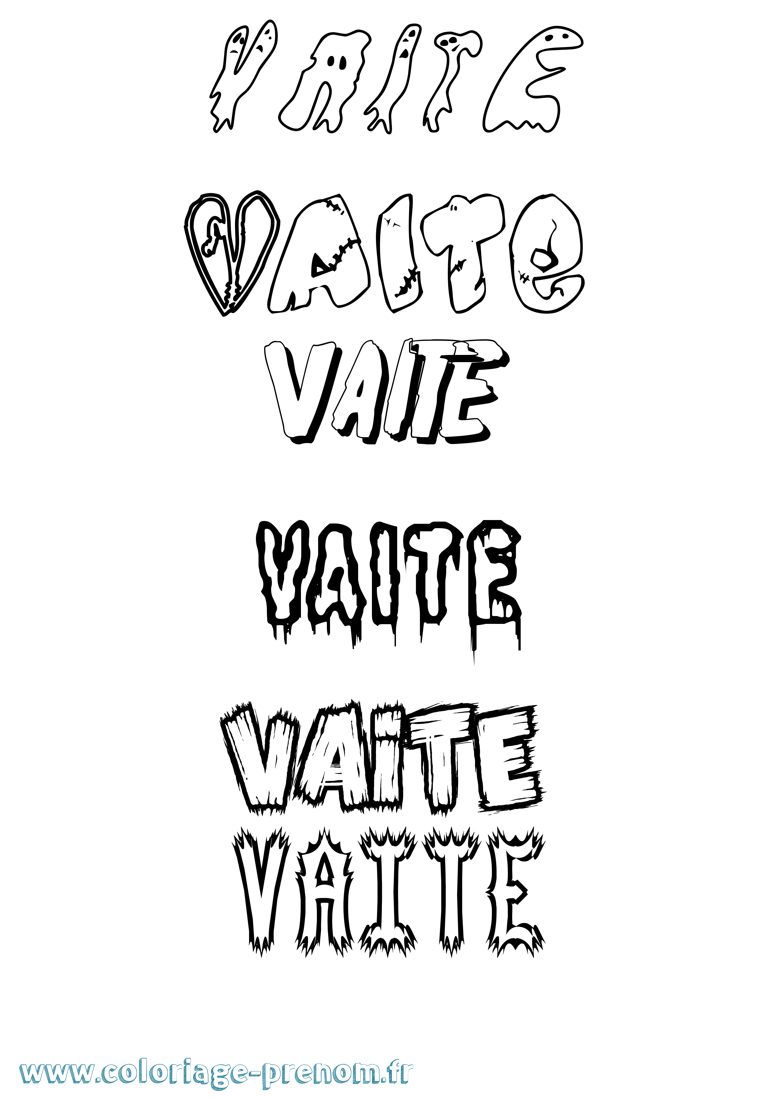 Coloriage Vaite Frisson Coloriage prénom Vaite Frisson