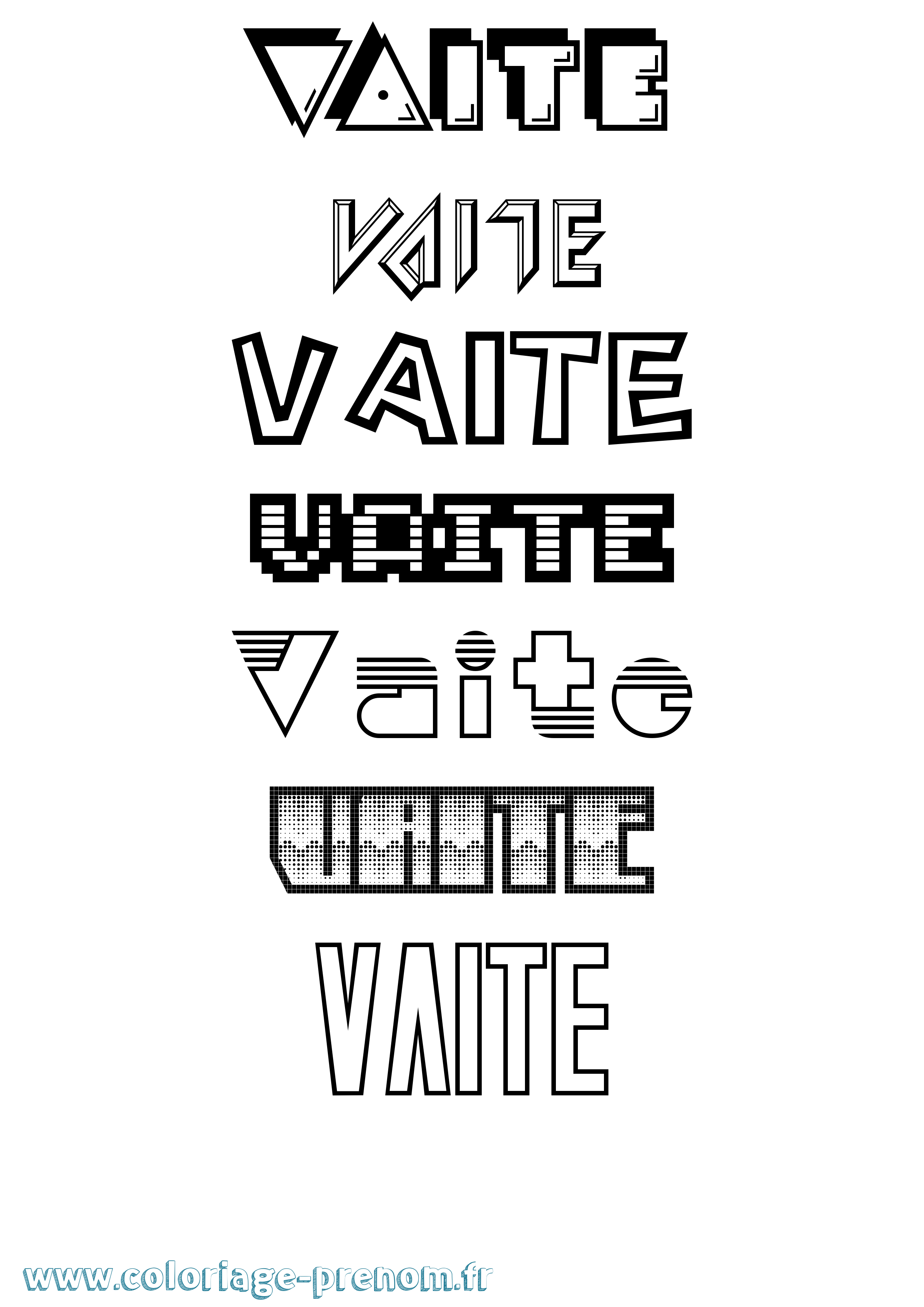 Coloriage Vaite Jeux Vidéos Coloriage prénom Vaite Jeux Vidéos