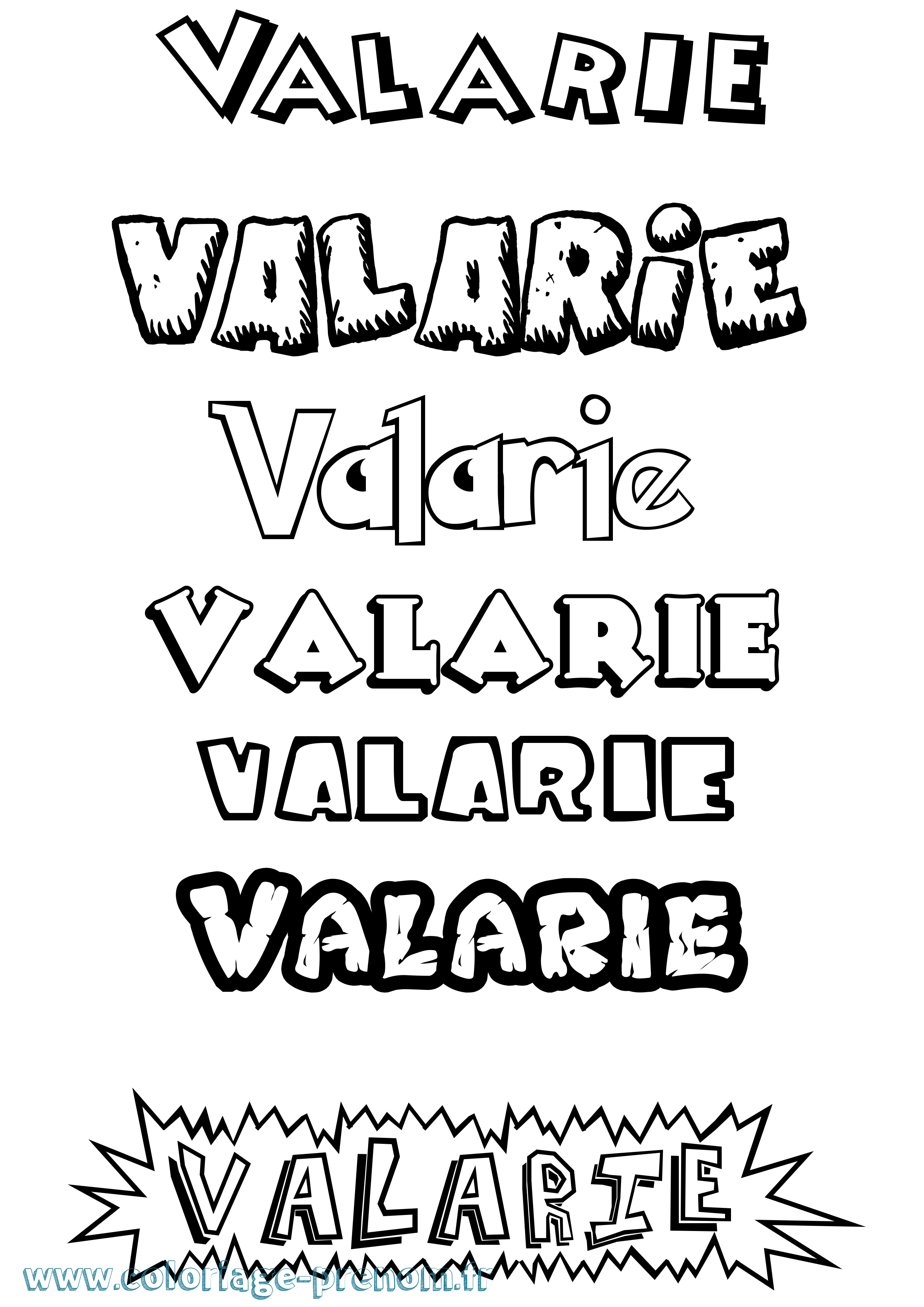 Coloriage prénom Valarie Dessin Animé