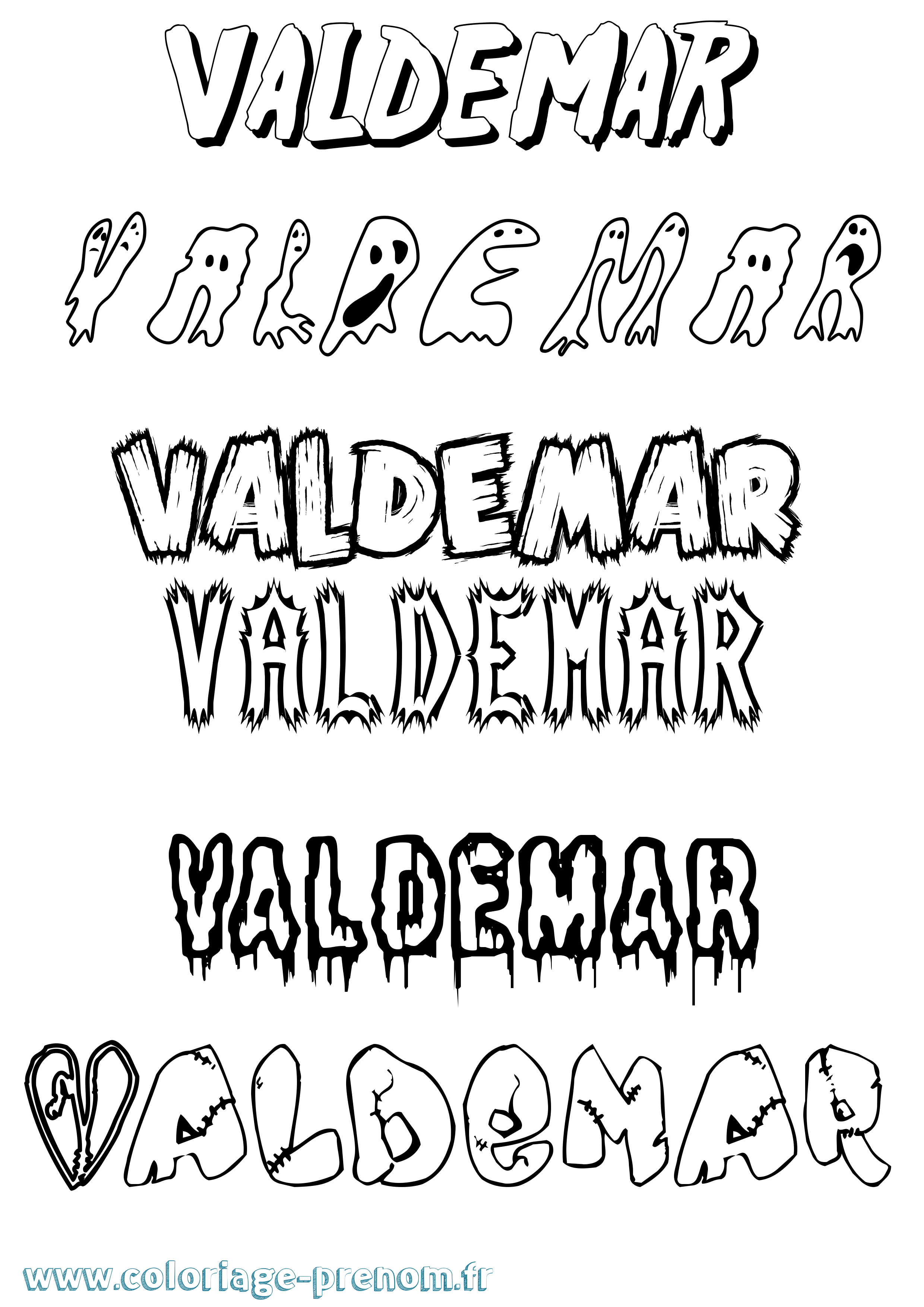 Coloriage Valdemar Frisson Coloriage prénom Valdemar Frisson