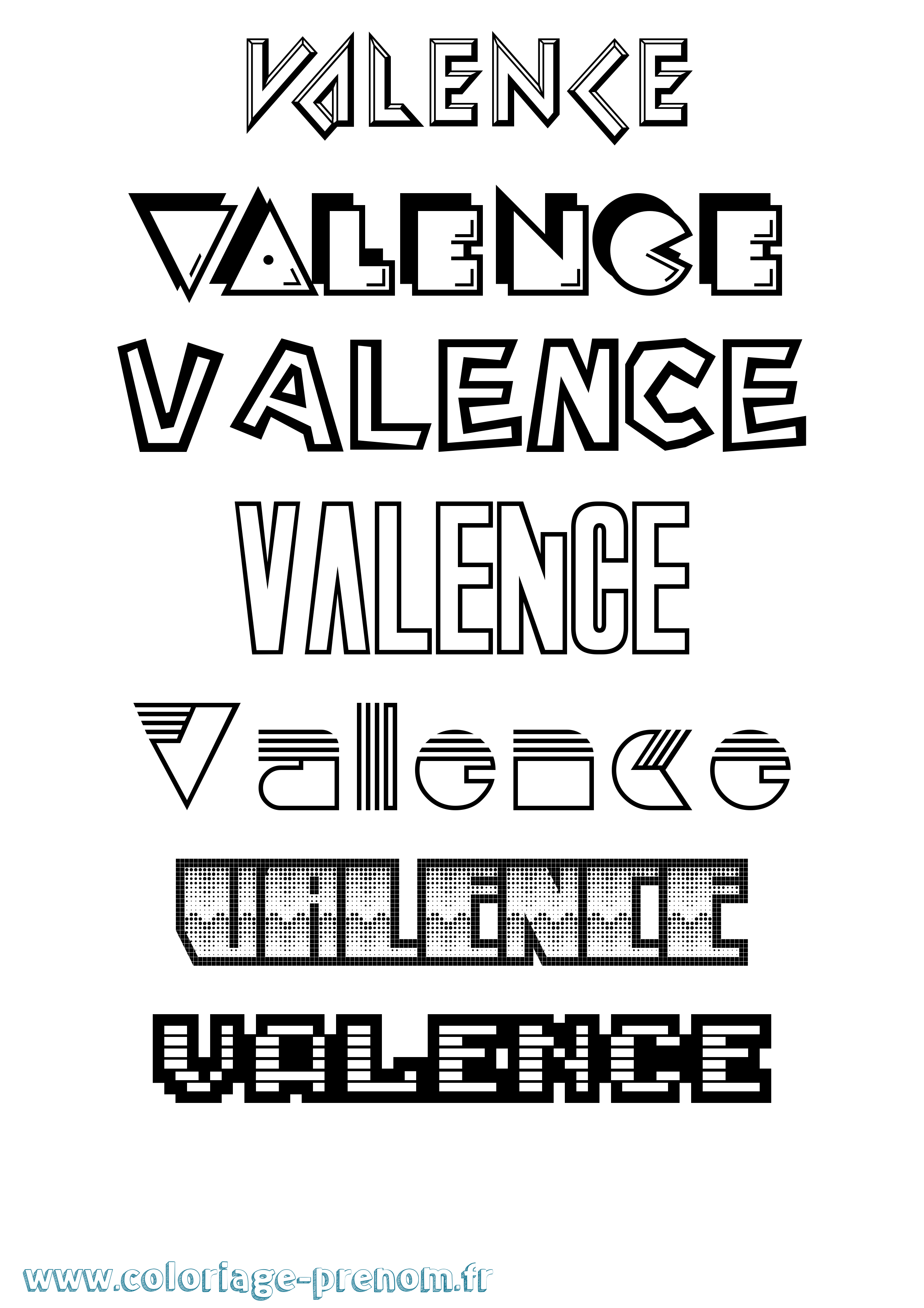 Coloriage Valence Jeux Vidéos Coloriage prénom Valence Jeux Vidéos