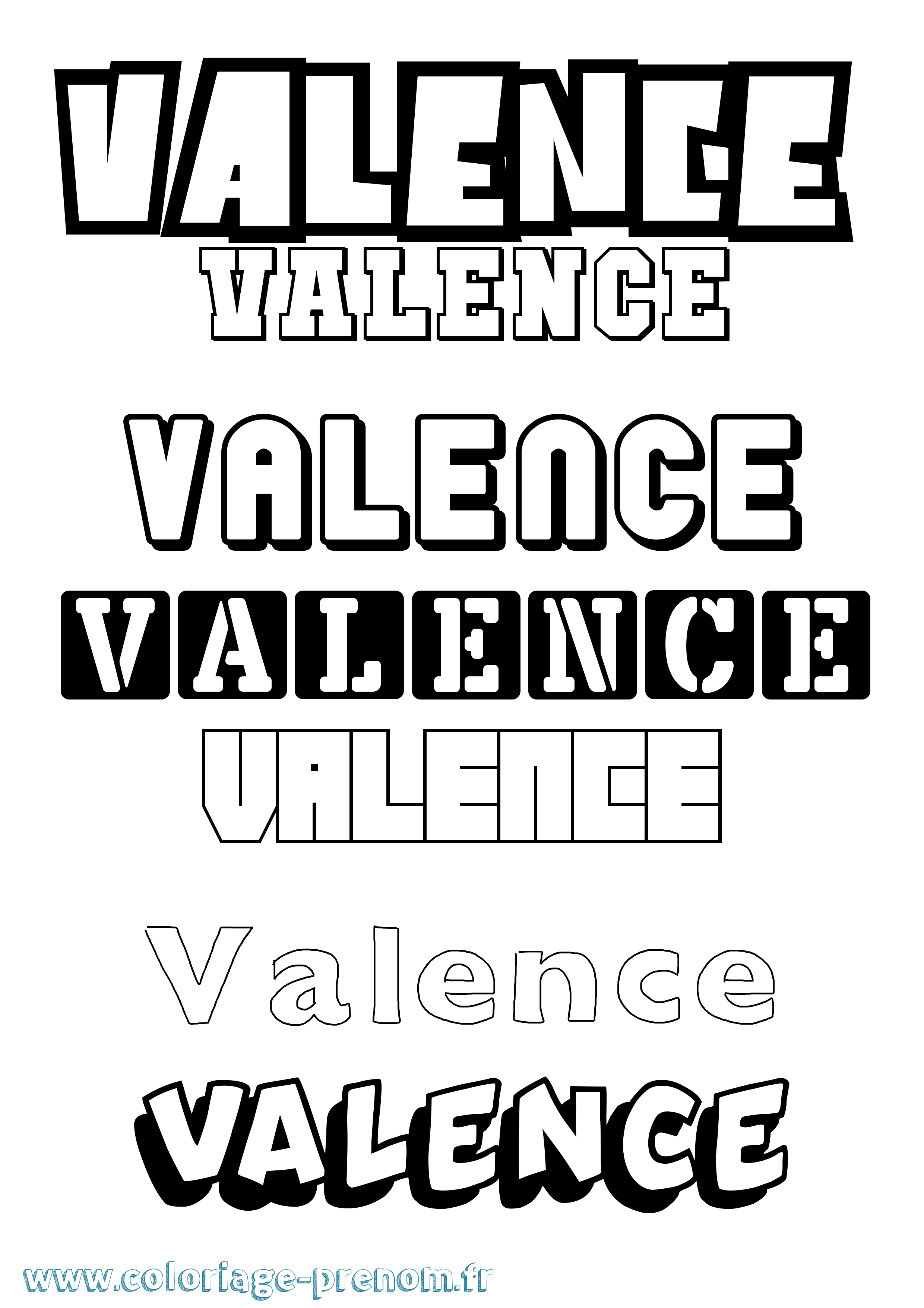 Coloriage Valence Simple Coloriage prénom Valence Simple