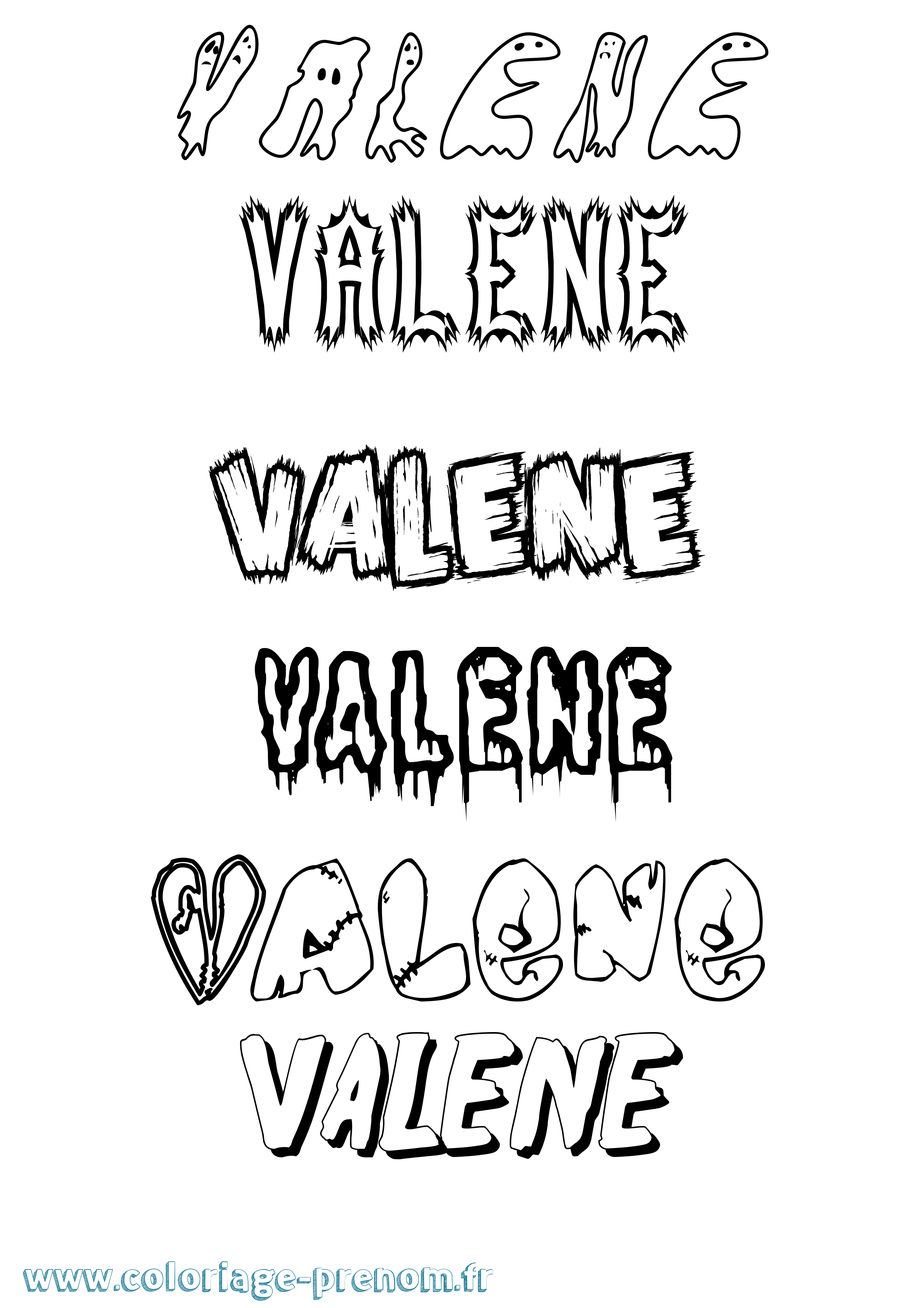 Coloriage Valene Frisson Coloriage prénom Valene Frisson