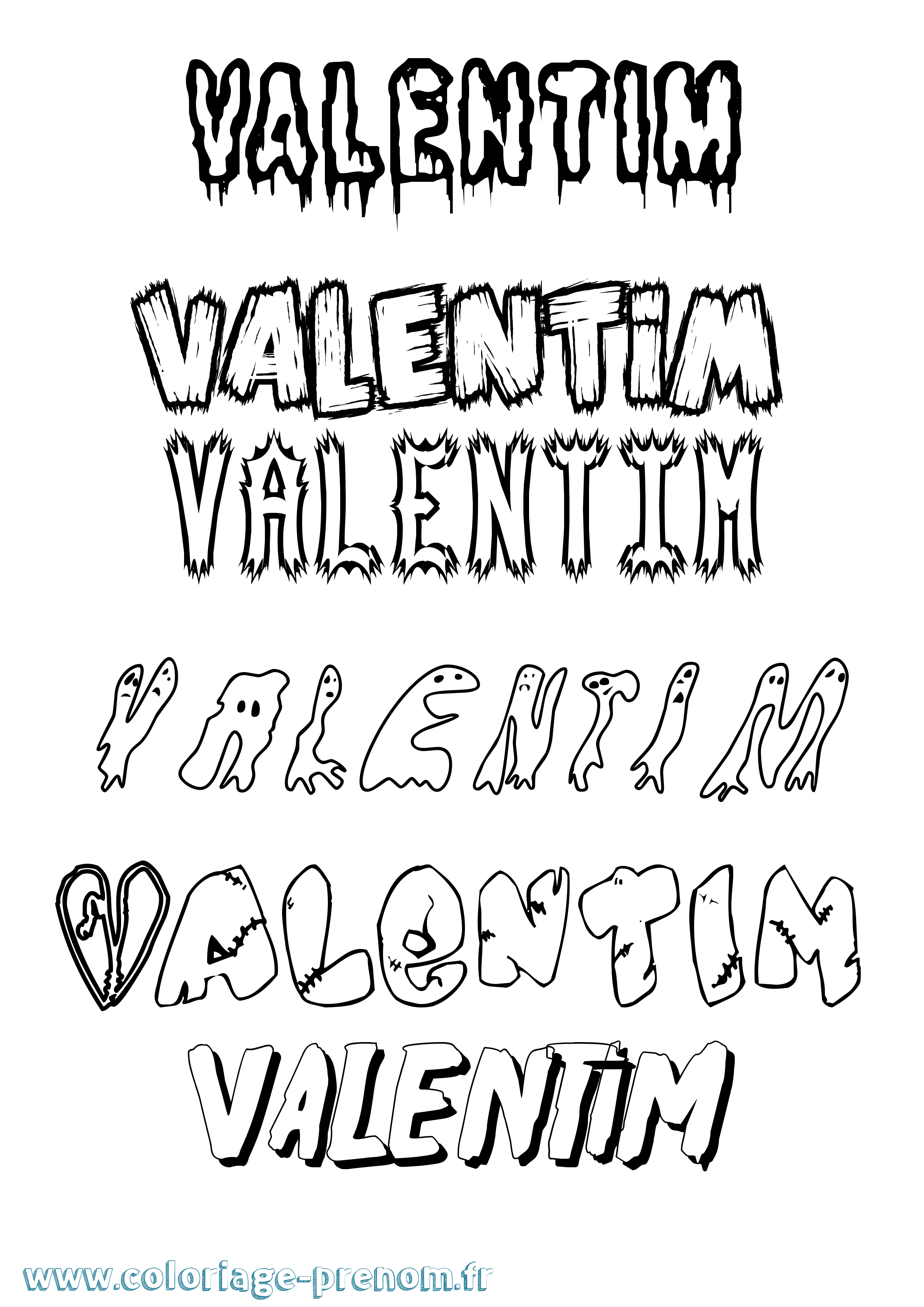 Coloriage Valentim Frisson Coloriage prénom Valentim Frisson